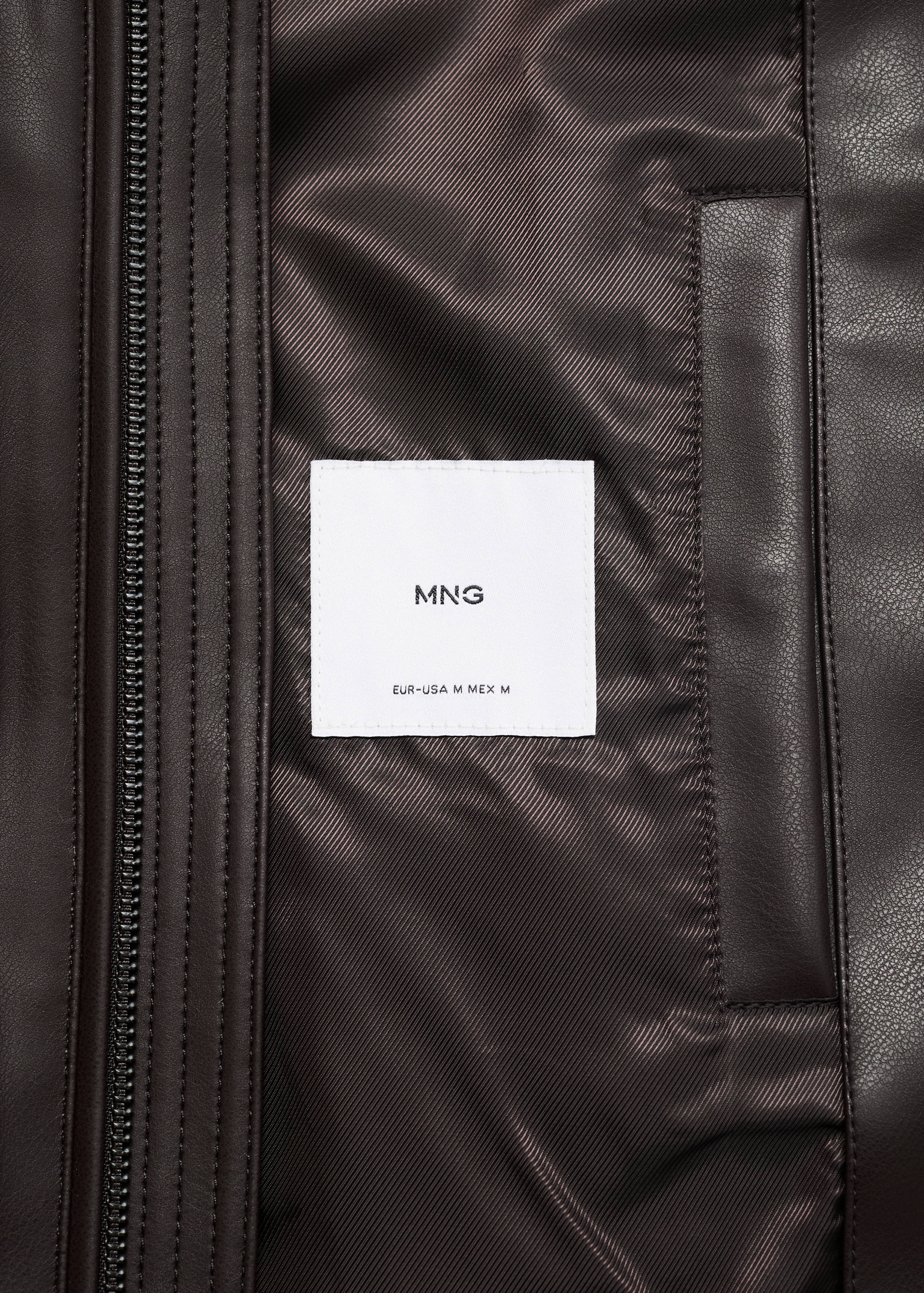 Zip-up faux-leather jacket - Details of the article 0