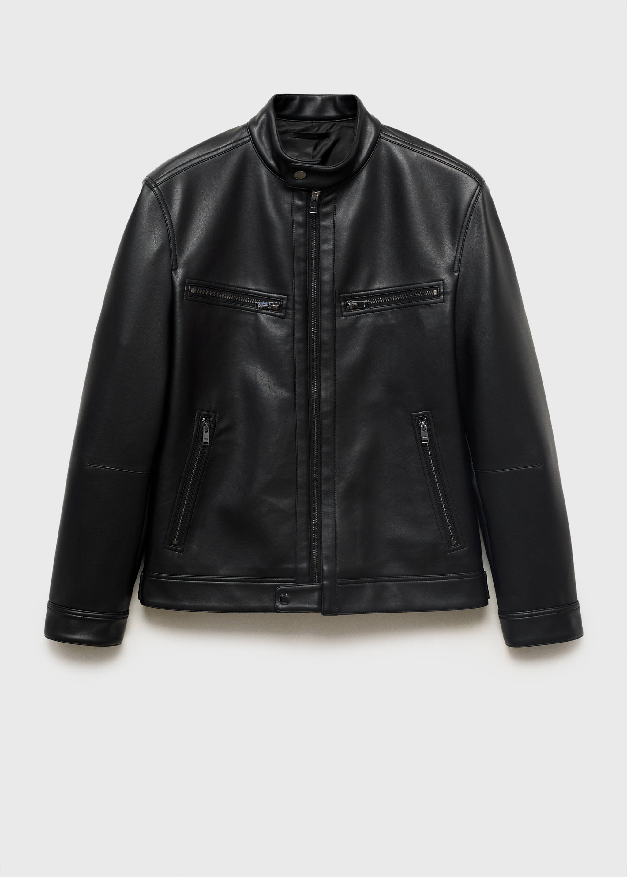 Zip-up faux-leather jacket - Article without model