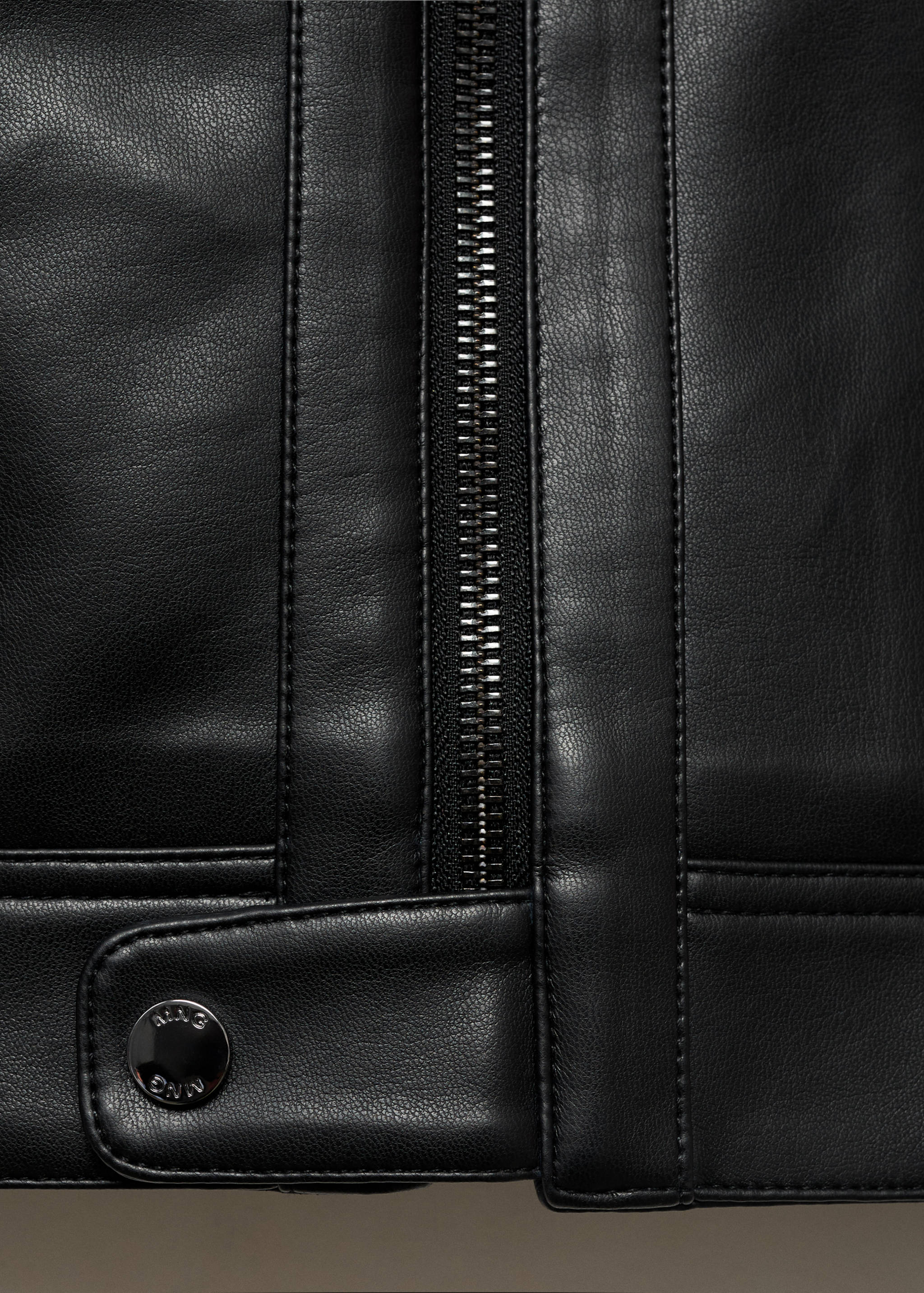 Zip-up faux-leather jacket - Details of the article 8