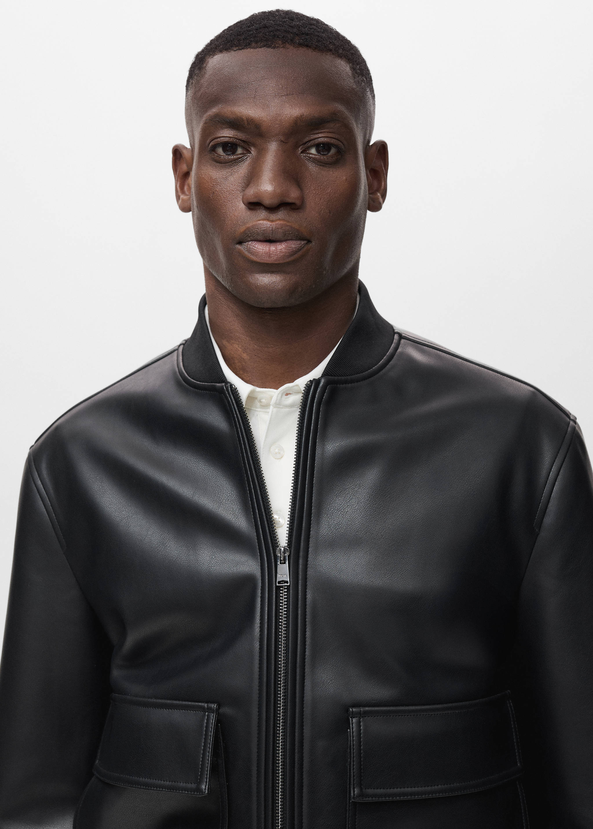 Faux-leather bomber jacket - Details of the article 1