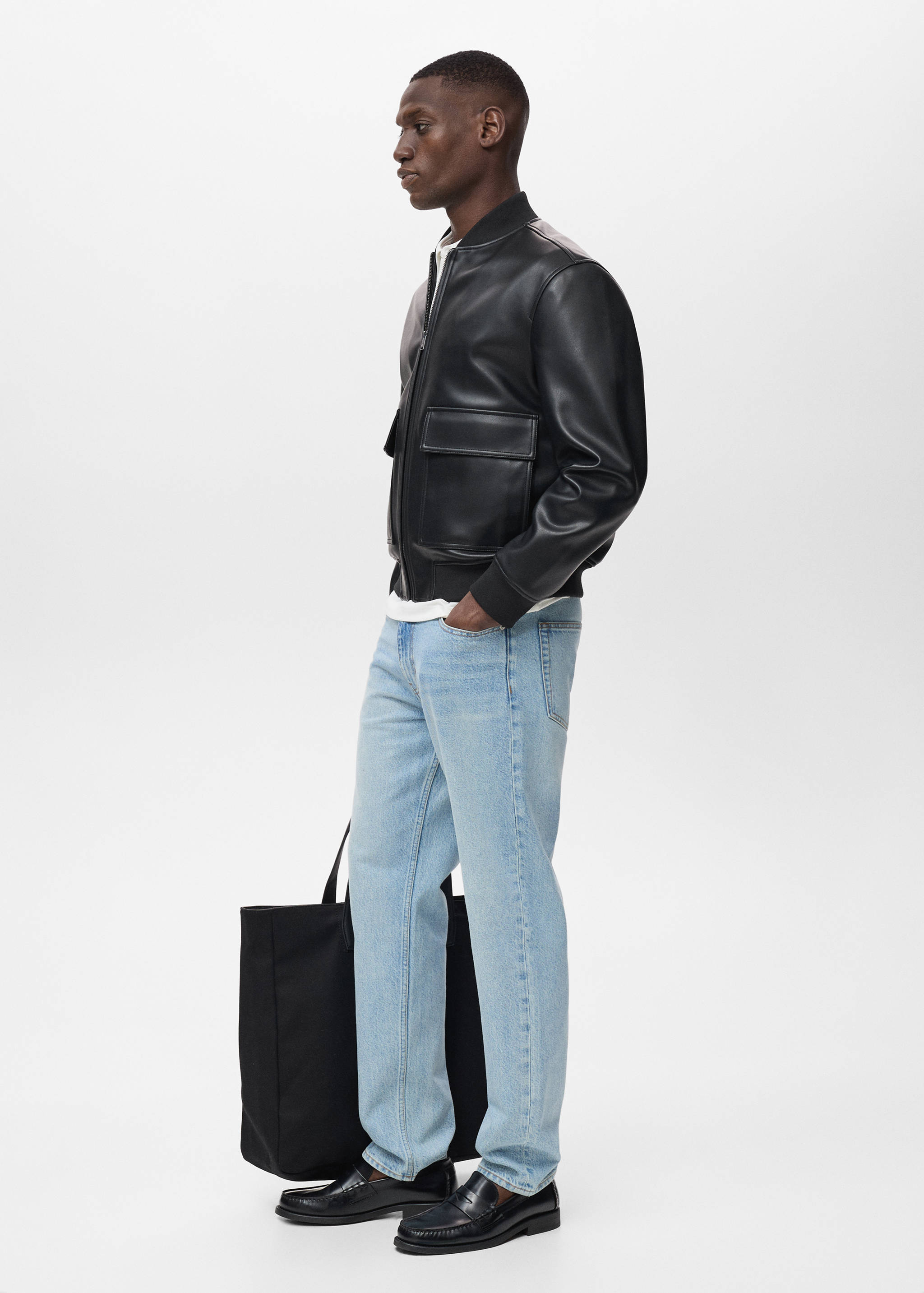 Faux-leather bomber jacket - Details of the article 2