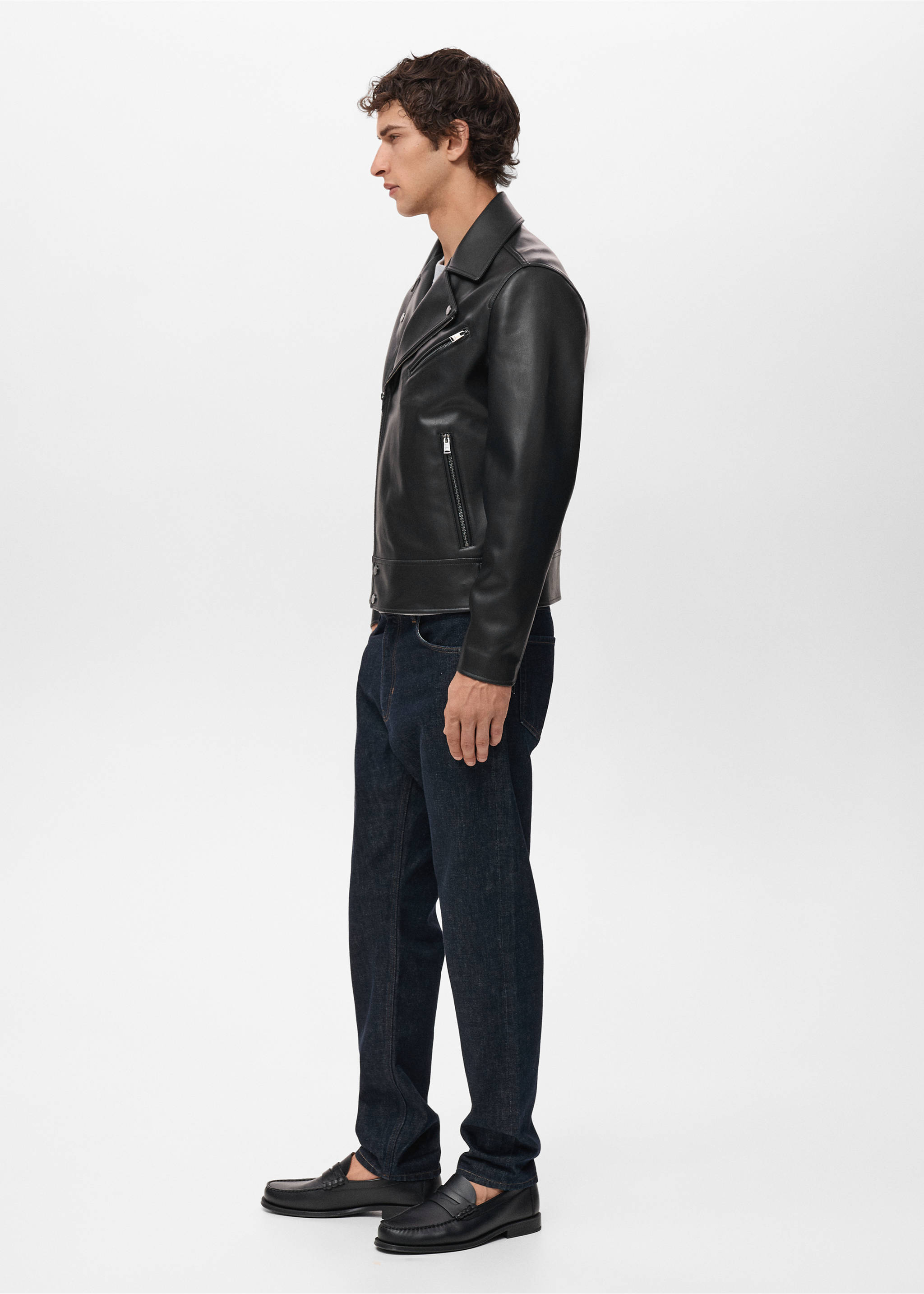 سترة biker بتأثير جلدي - تفاصيل المنتج 2, أسود. Ref: 17005146-00.