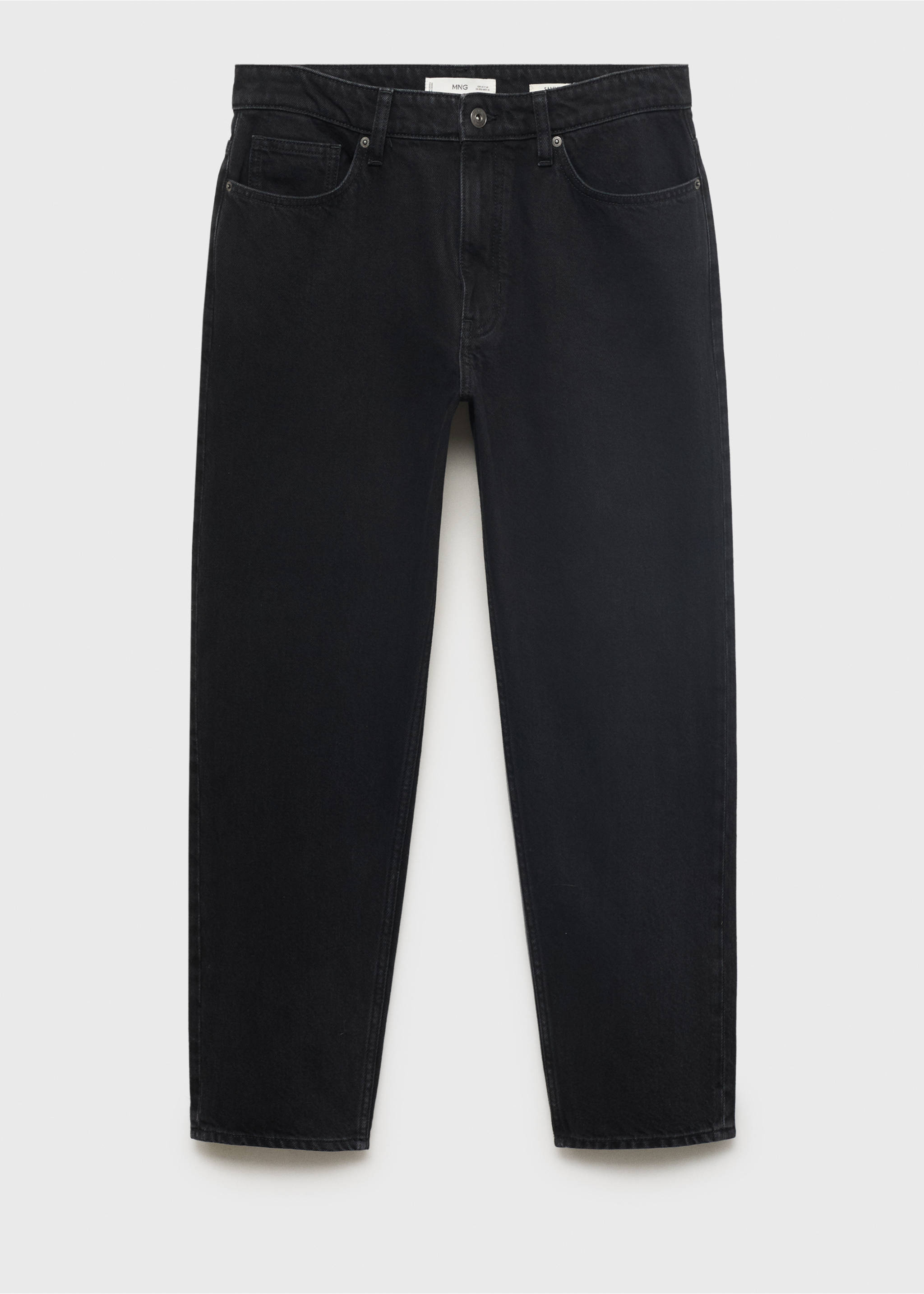 Jean Sammy court coupe carotte - Article sans modèle, Black denim. Ref: 17005149-00.