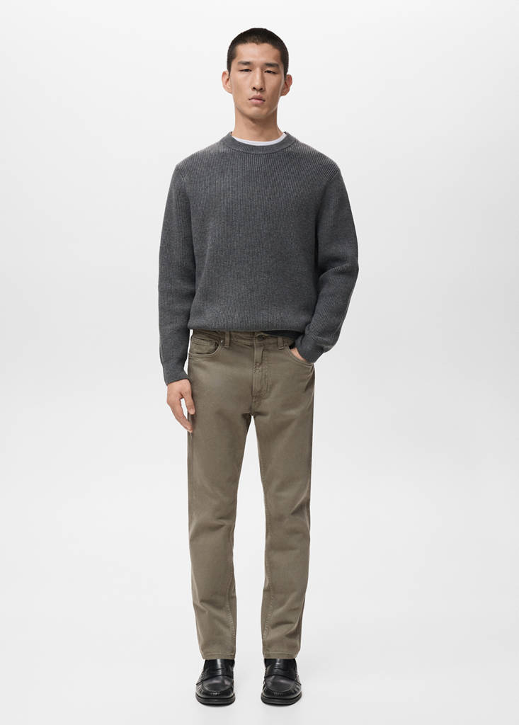MANGO MAN - Jean Ben cropped tapered-fit vert foncé - 40
