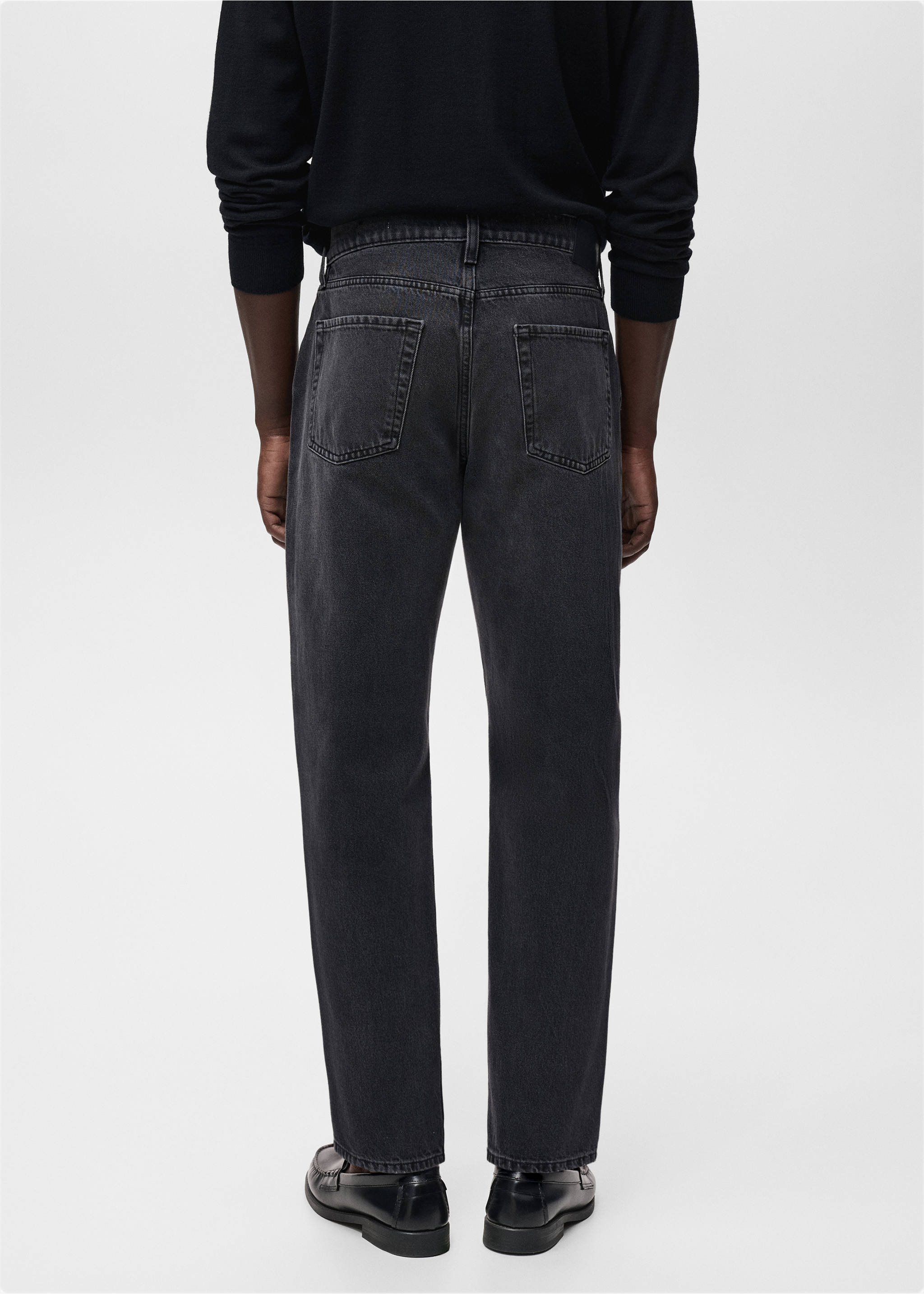 Jean Moby straight-fit délavé foncé - Verso de l’article, Gris. Ref: 17005153-00.