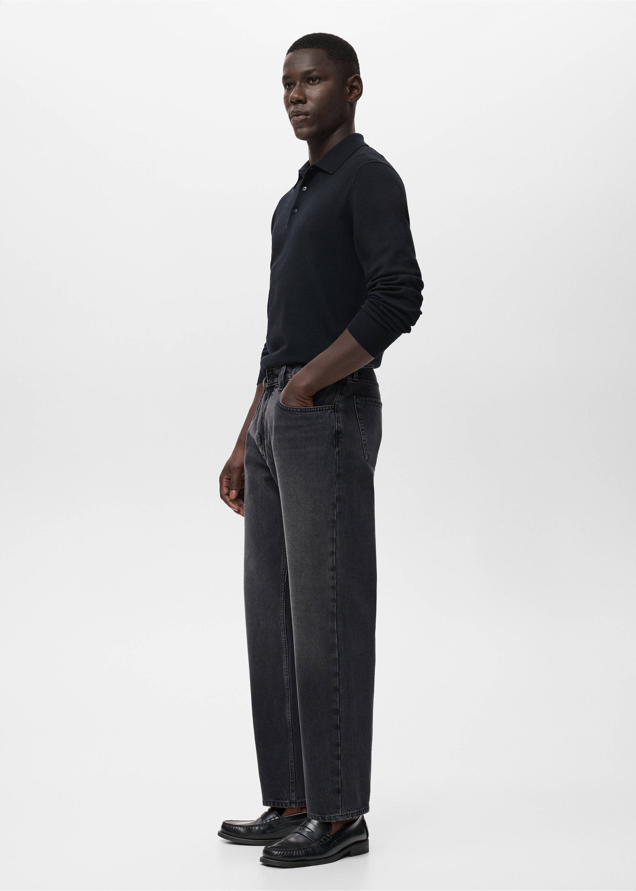 Jean Moby straight-fit délavé foncé - Détail de l'article 2, Gris. Ref: 17005153-00.