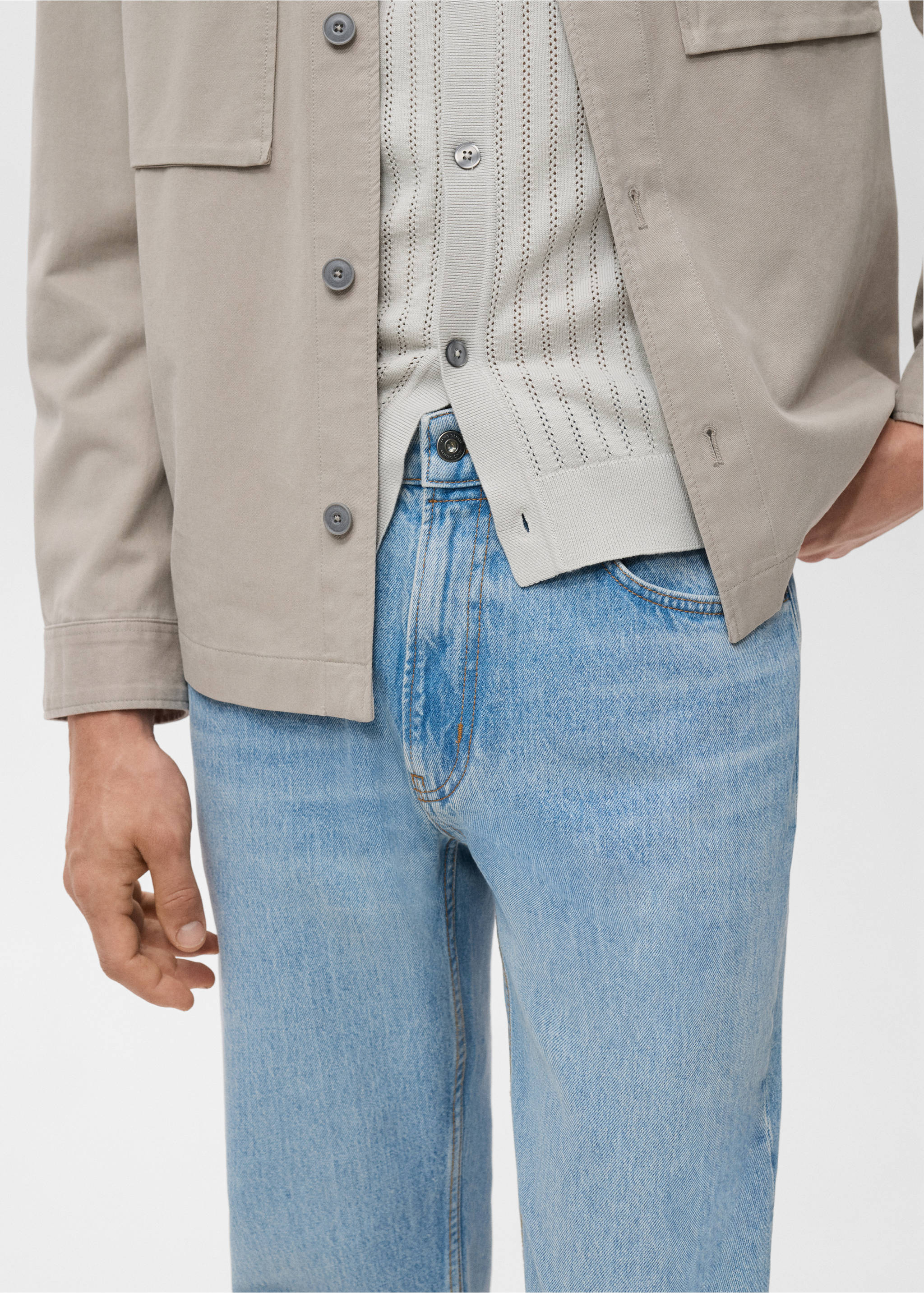 Jean Moby straight-fit délavé clair - Détail de l'article 4, Bleu moyen vintage. Ref: 17005154-00.
