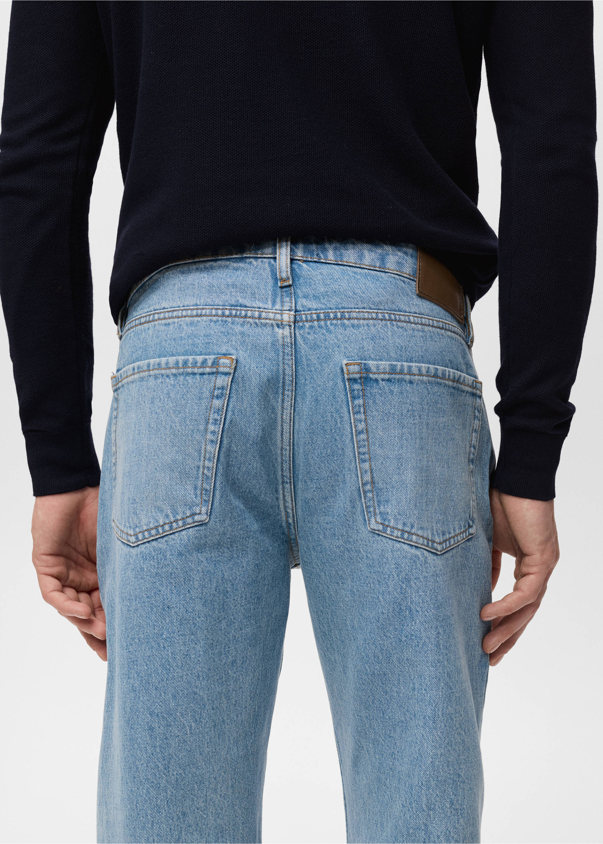 Jean Moby straight-fit délavé clair - Détail de l'article 3, Bleu moyen vintage. Ref: 17005154-00.