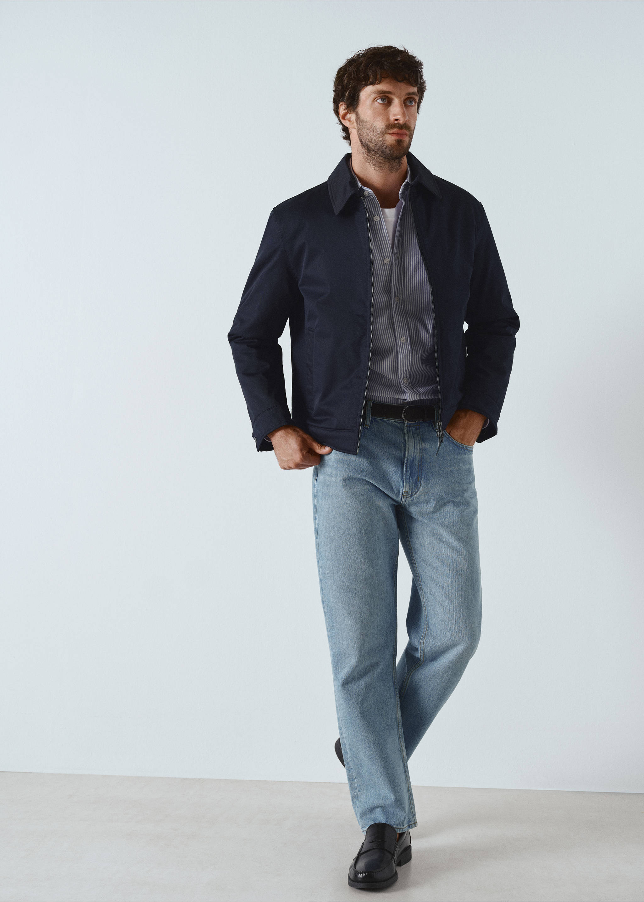 Jean Moby straight-fit délavé clair - Détail de l'article 5, Bleu moyen vintage. Ref: 17005154-00.