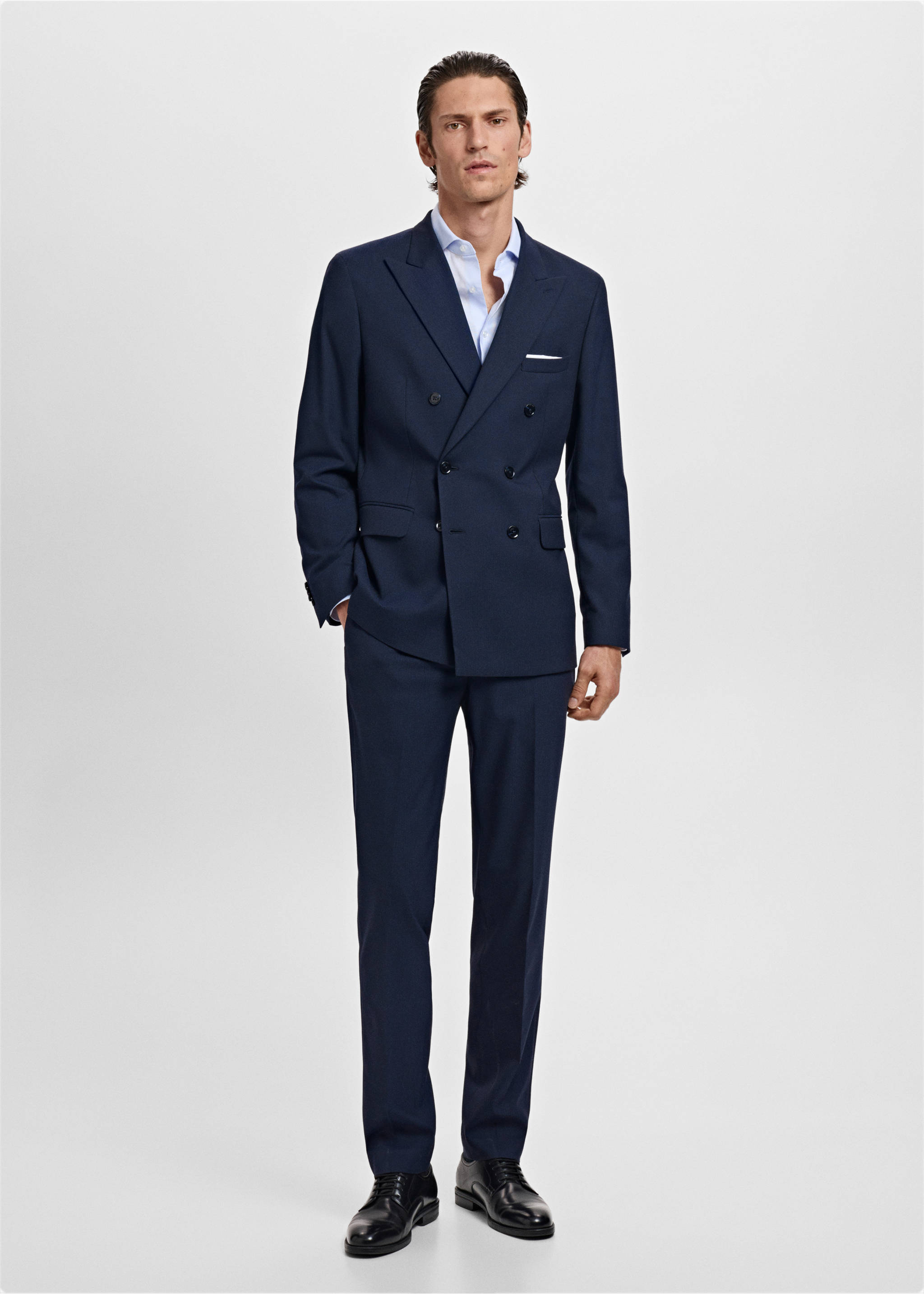 Pantalón traje Mónaco slim fit - Plano general, Azul marino. Ref: 17005156-00.