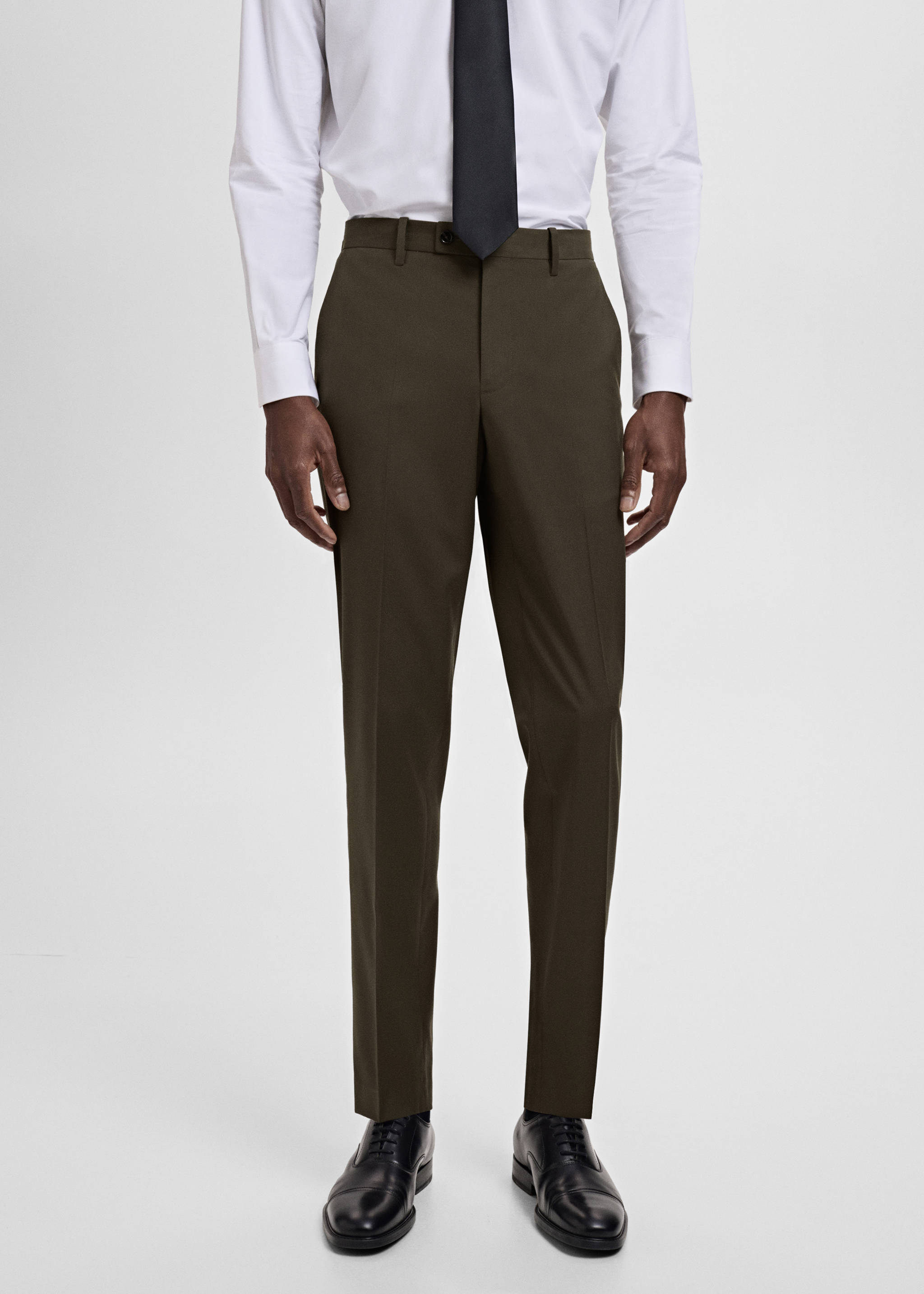 Milan slim-fit suit trousers - Medium plane