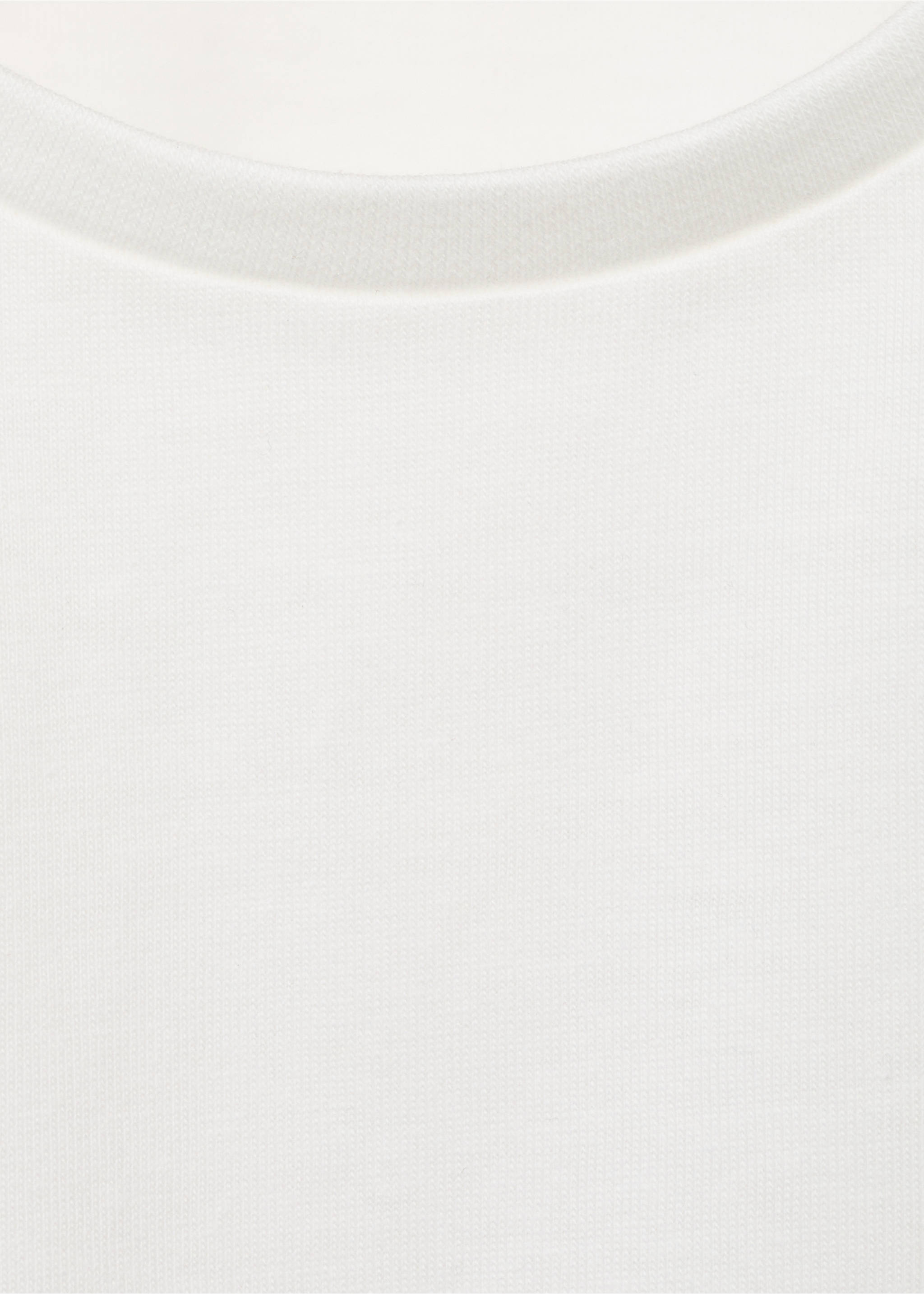 Close-up of white t-shirt fabric and neckline., Off White. Ref: 17005164-00.
