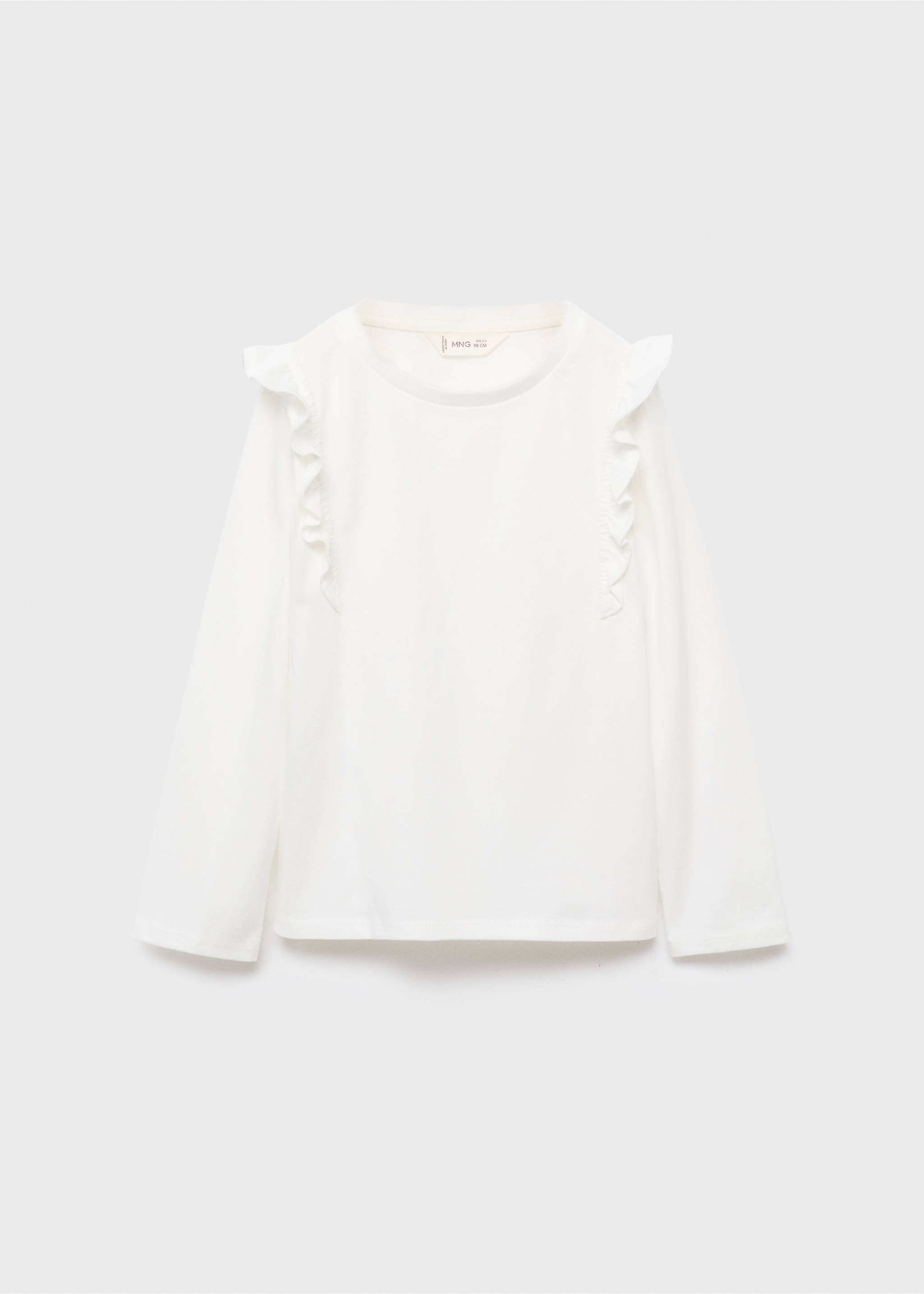 Frills cotton t-shirt - Article without model, Off White. Ref: 17005164-00.