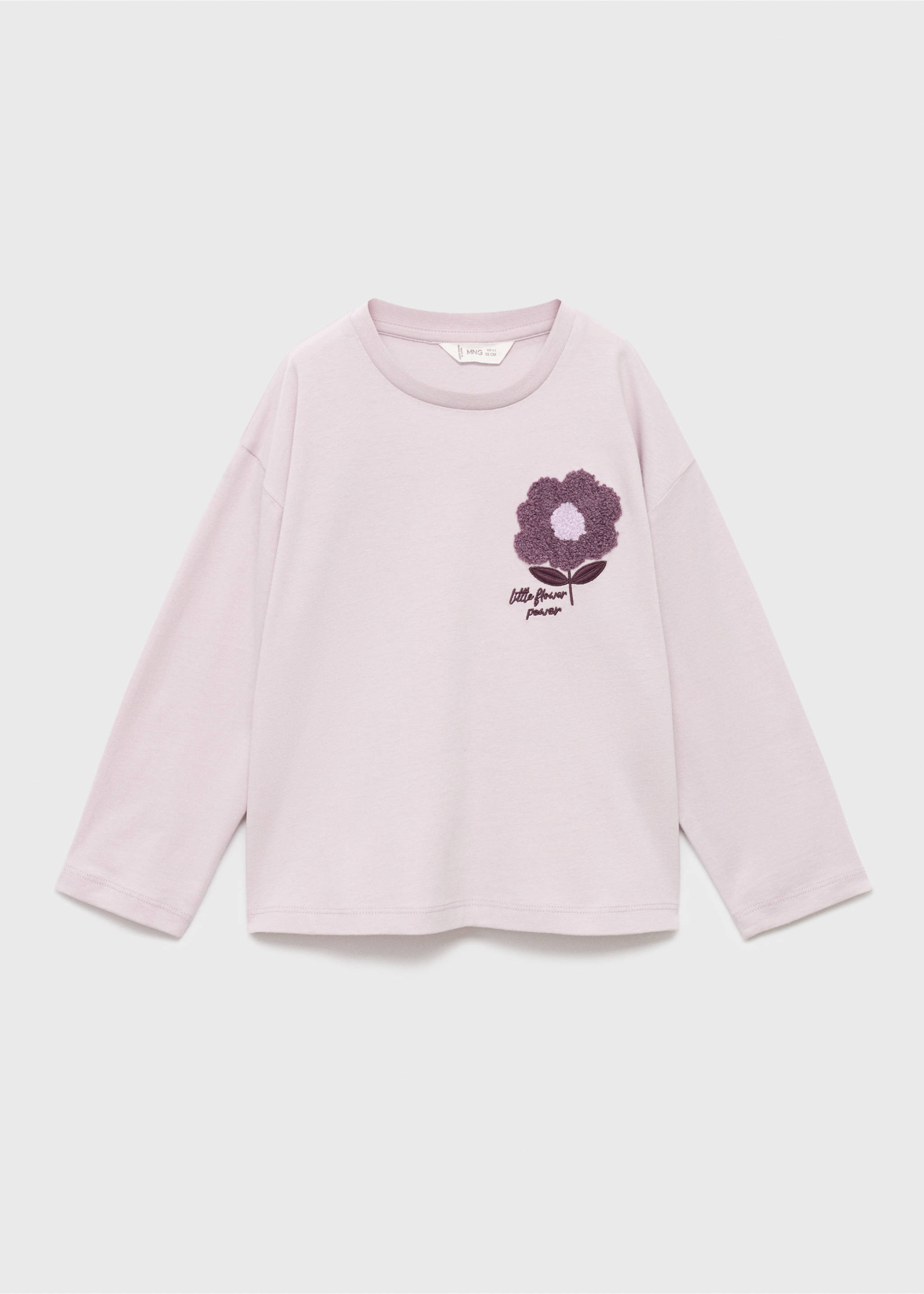 T-shirt with embroidered detail - Article without model, Light/Pastel Purple. Ref: 17005165-00.