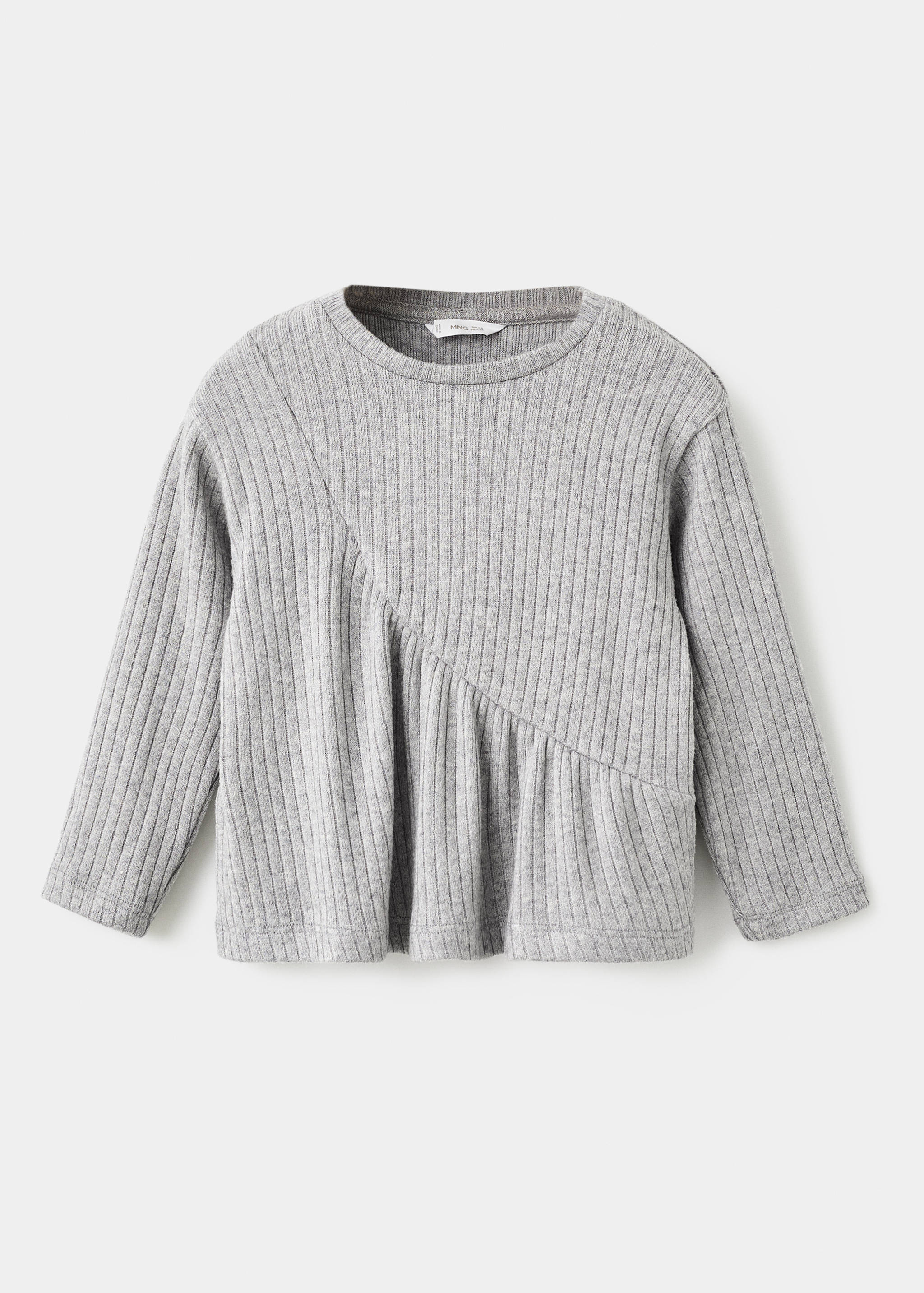 Geribd T-shirt met ruche - Artikel zonder model