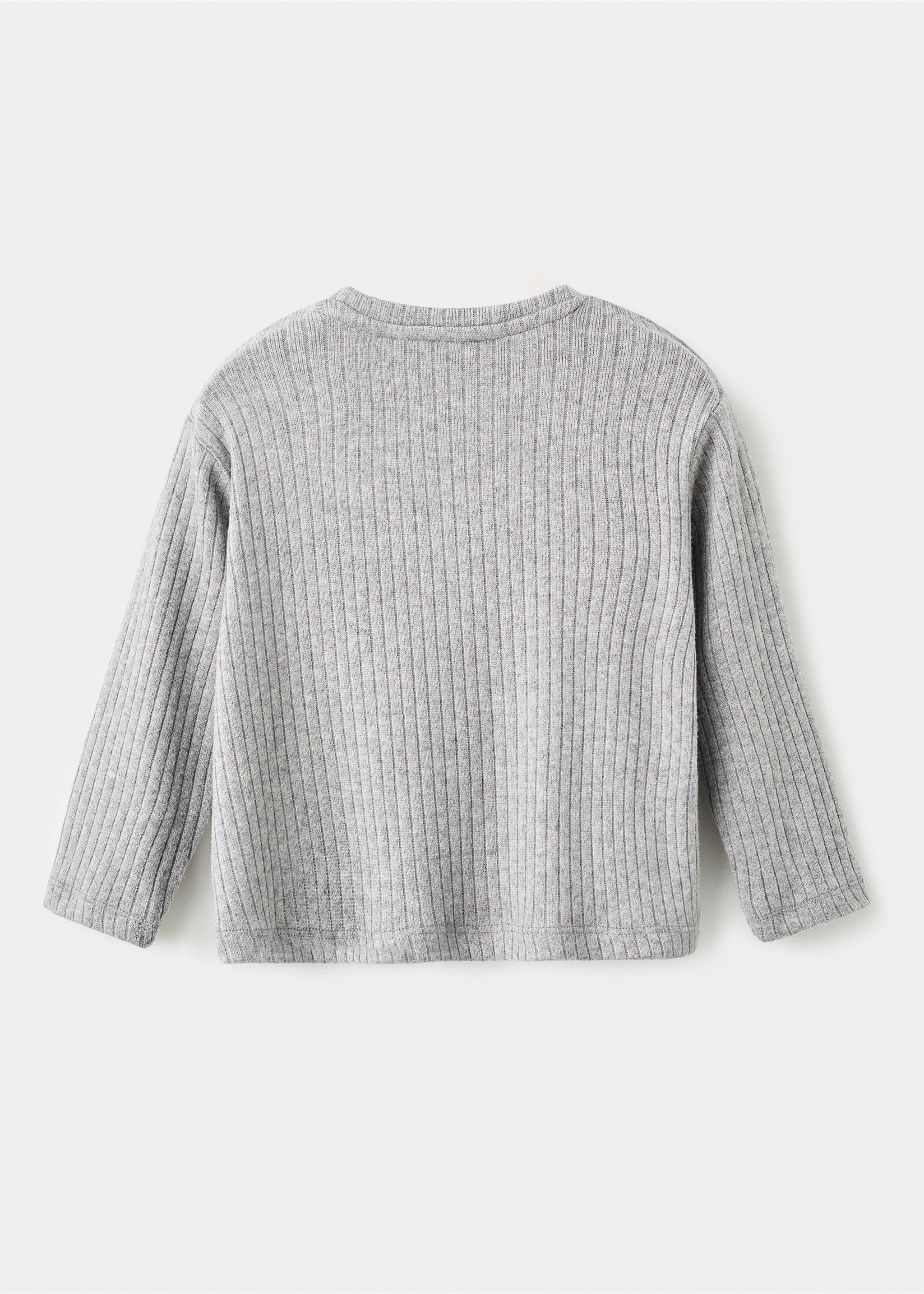 Ribbed top with ruffles - Reverse of the article, Medium Heather Grey. Ref: 17005166-00.