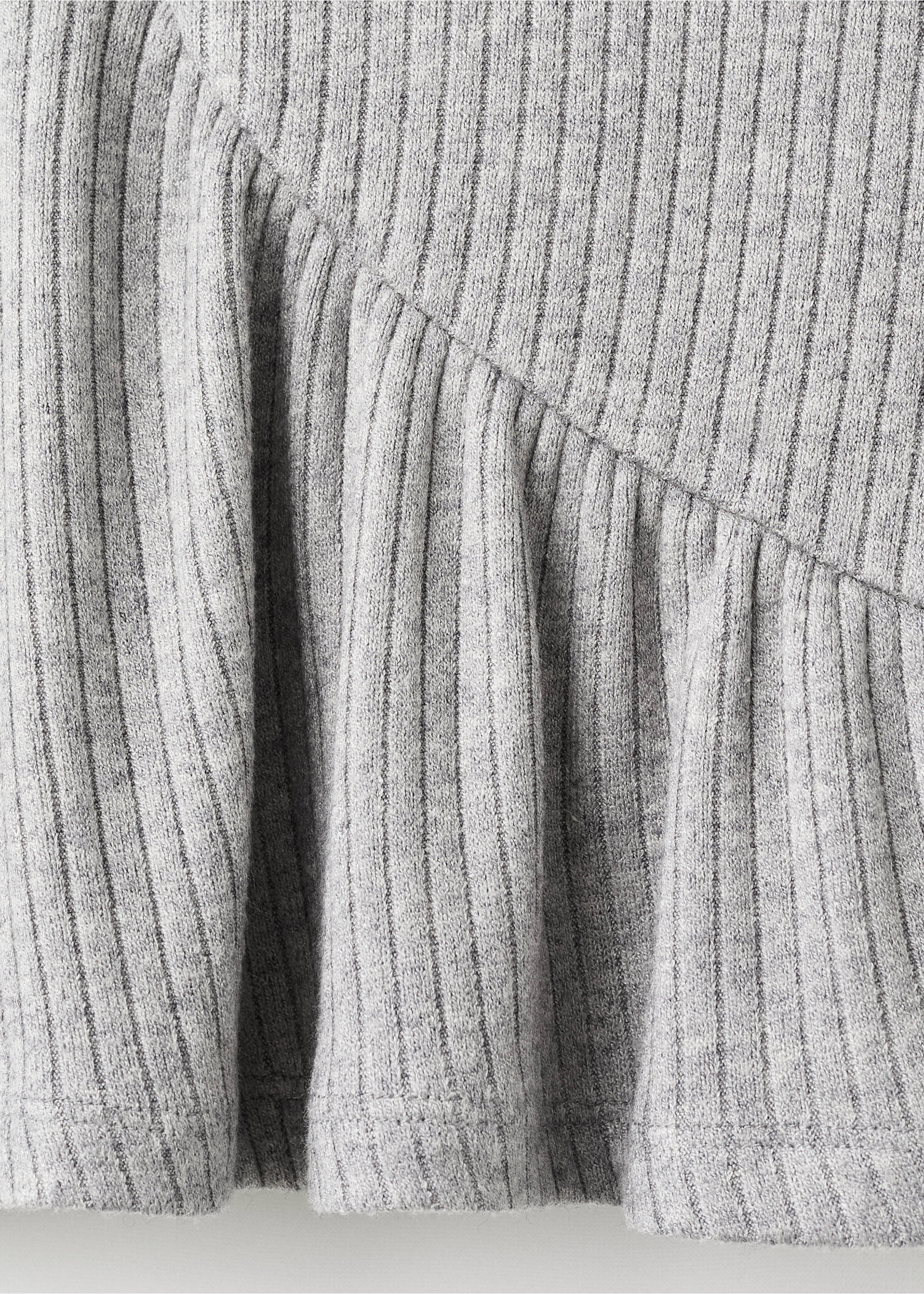 Ribbed top with ruffles - Details of the article 8, Medium Heather Grey. Ref: 17005166-00.