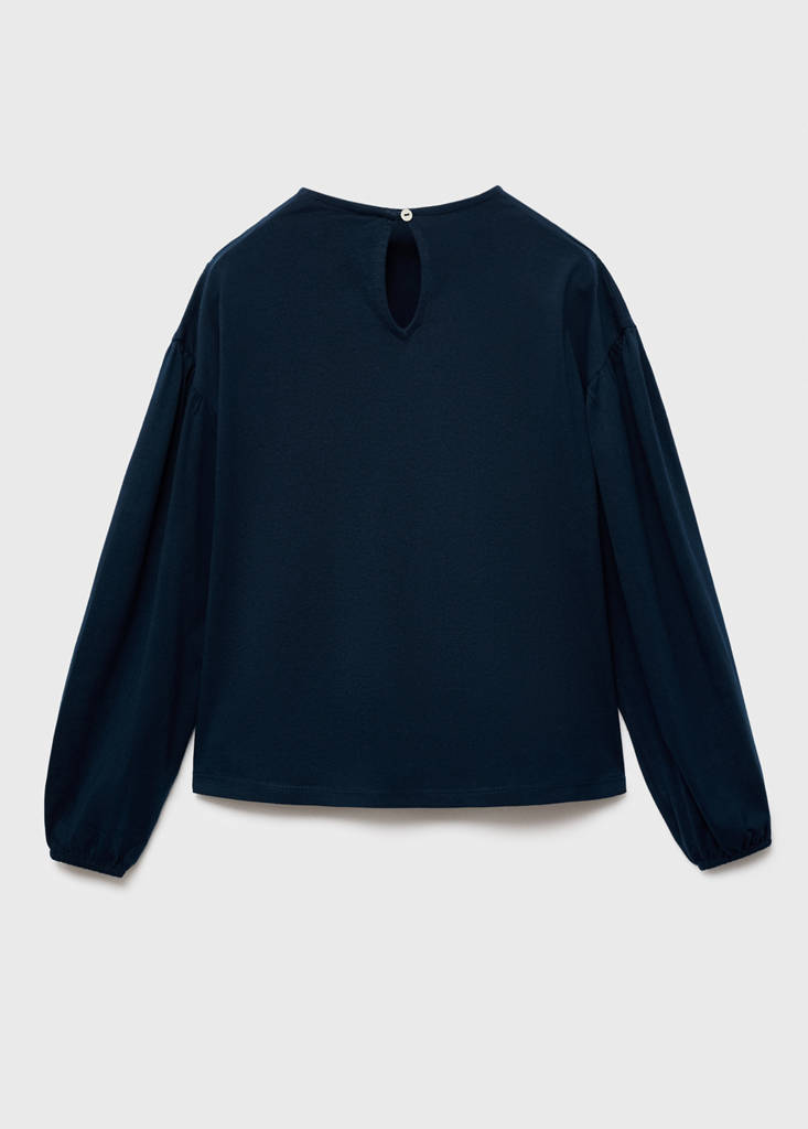 T-shirt with gathered details — Navy