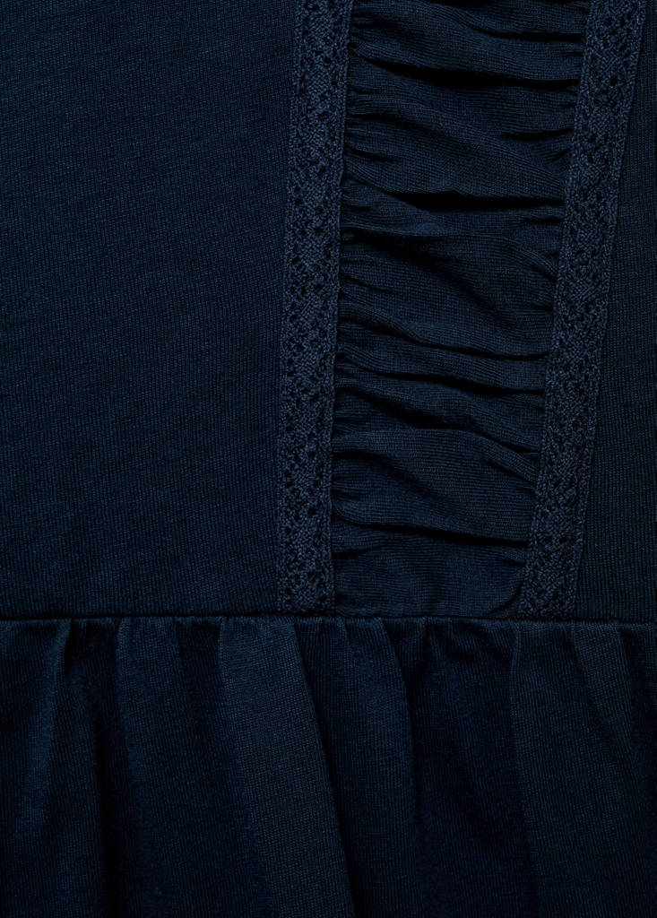 T-shirt with gathered details — Navy