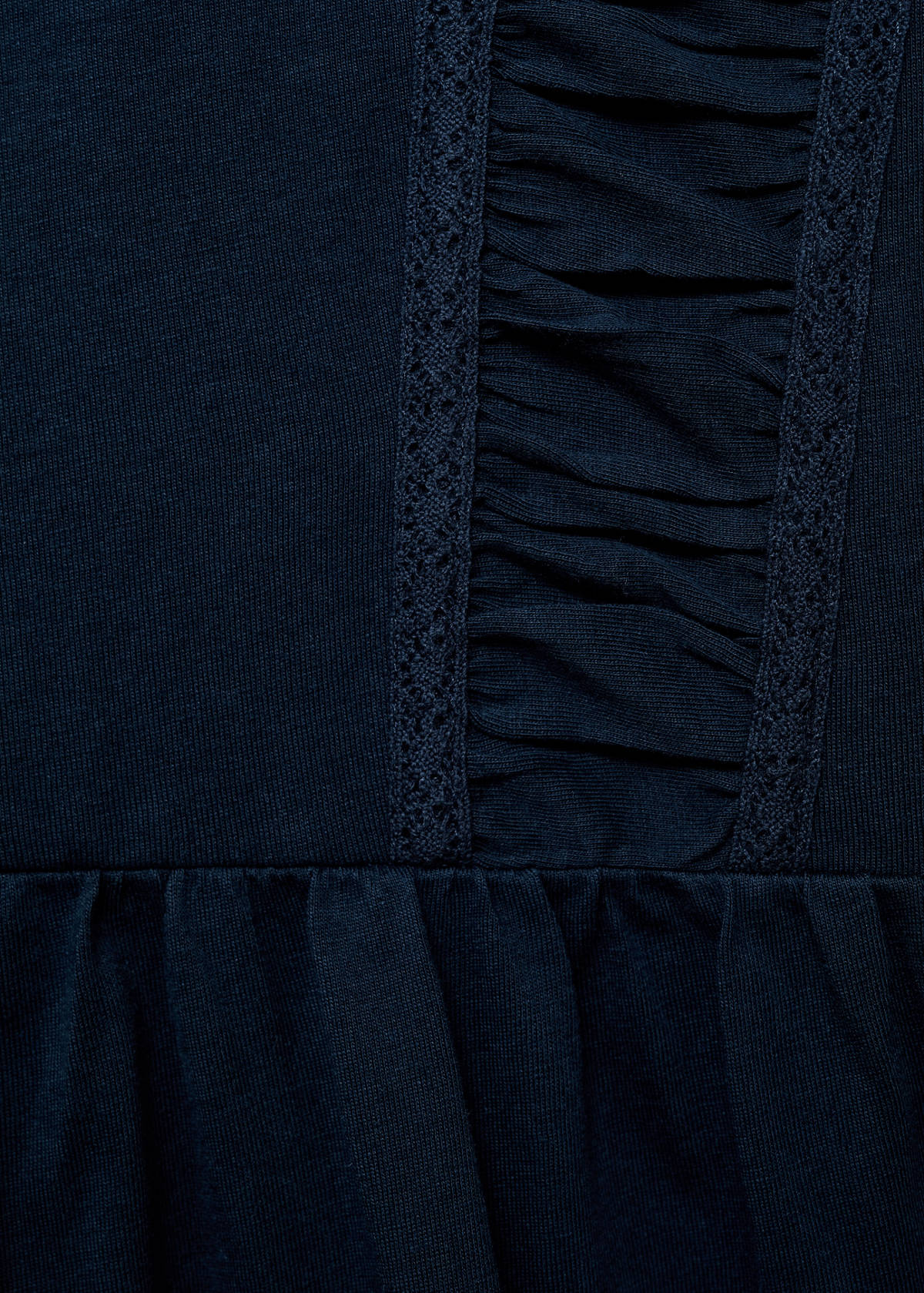 T-shirt with gathered details — Navy