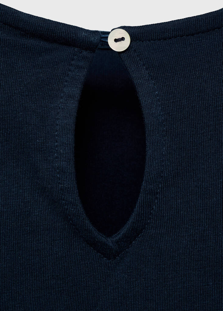T-shirt with gathered details — Navy