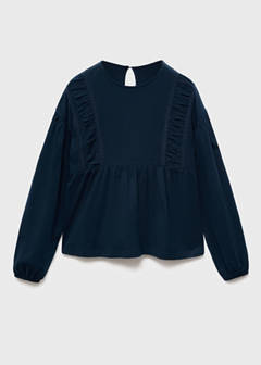 T-shirt with gathered details — Navy 3
