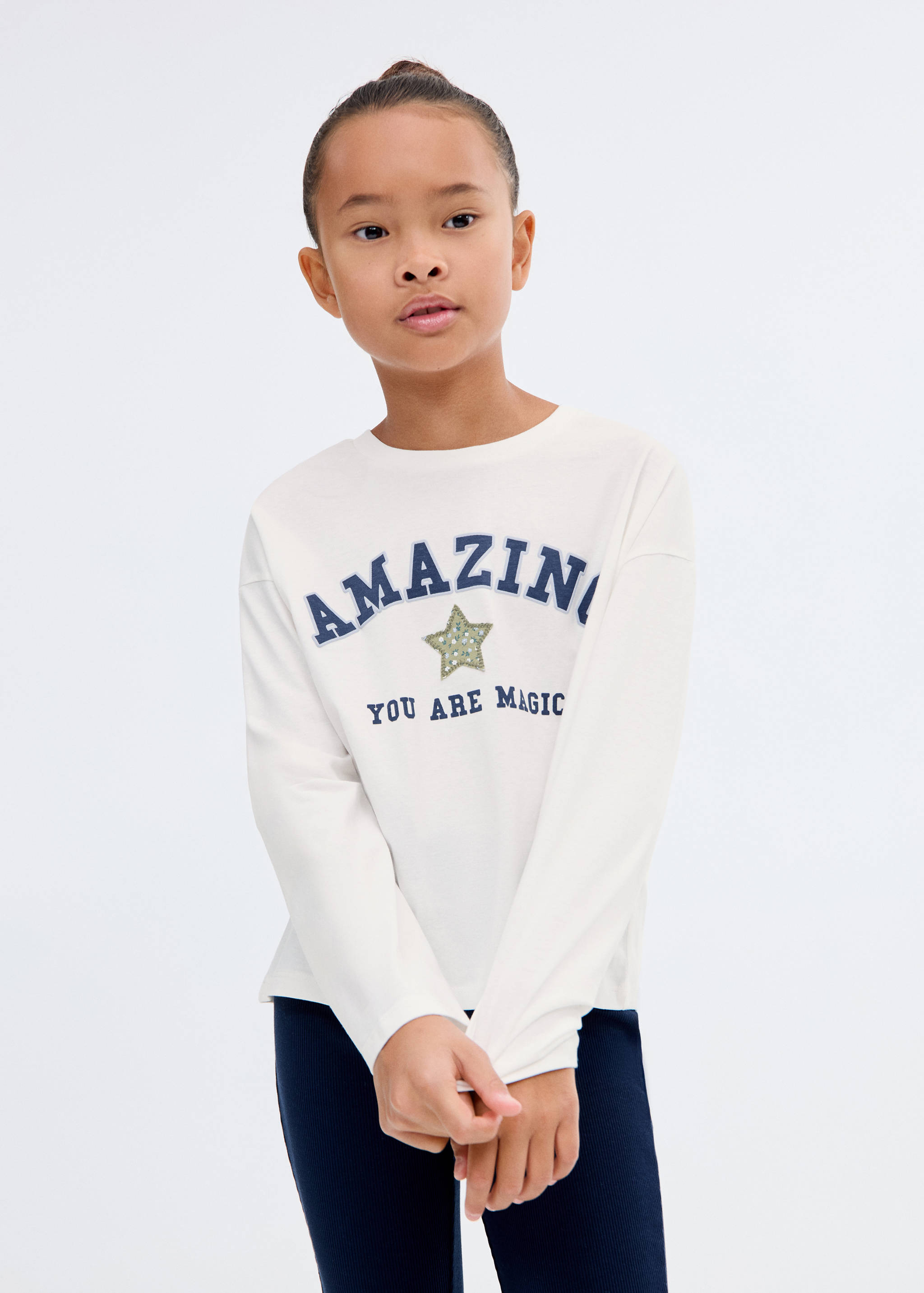 T-shirt brodé imprimé - Plan moyen