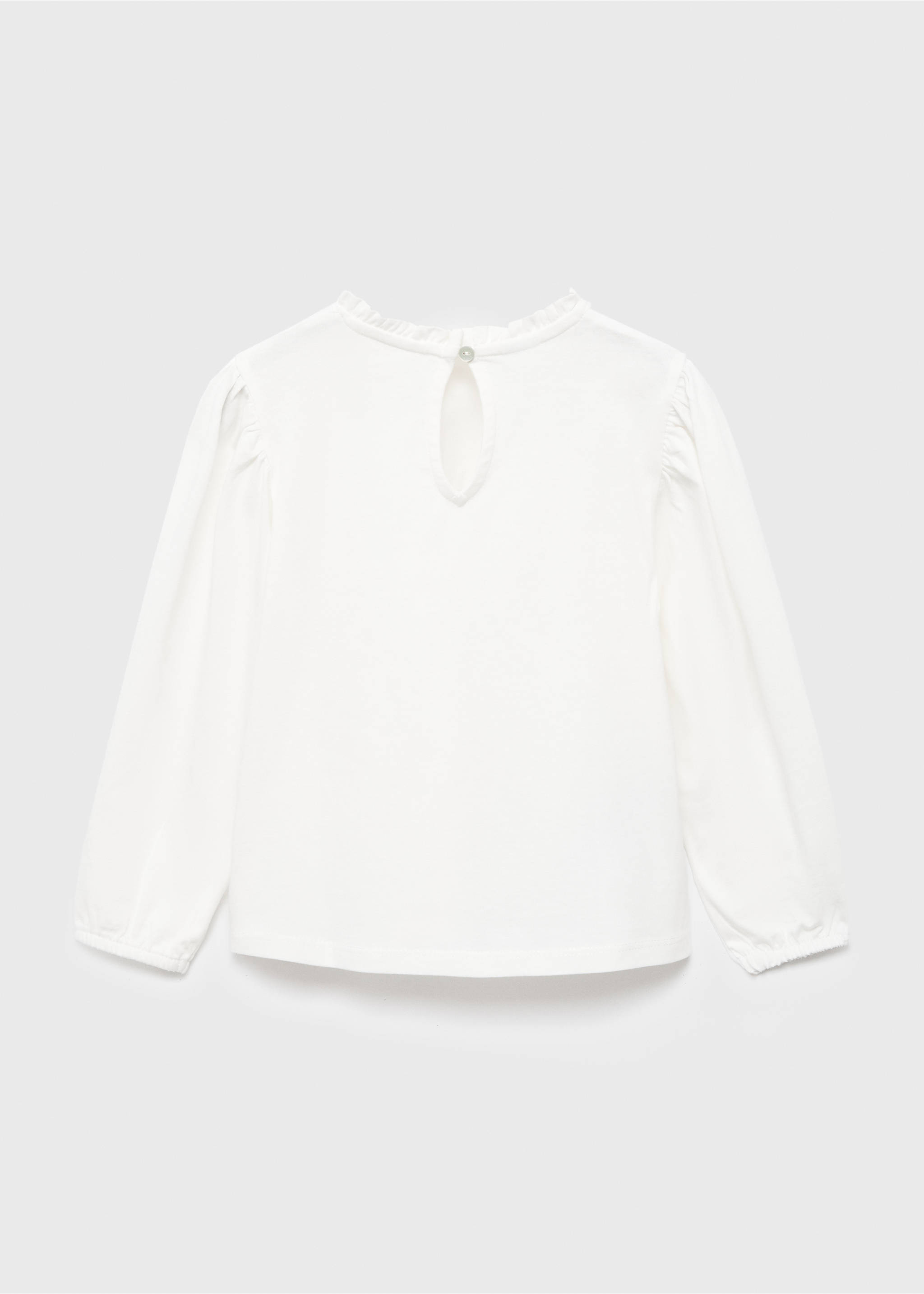Embroidered cotton T-shirt - Reverse of the article, Off White. Ref: 17005169-00.