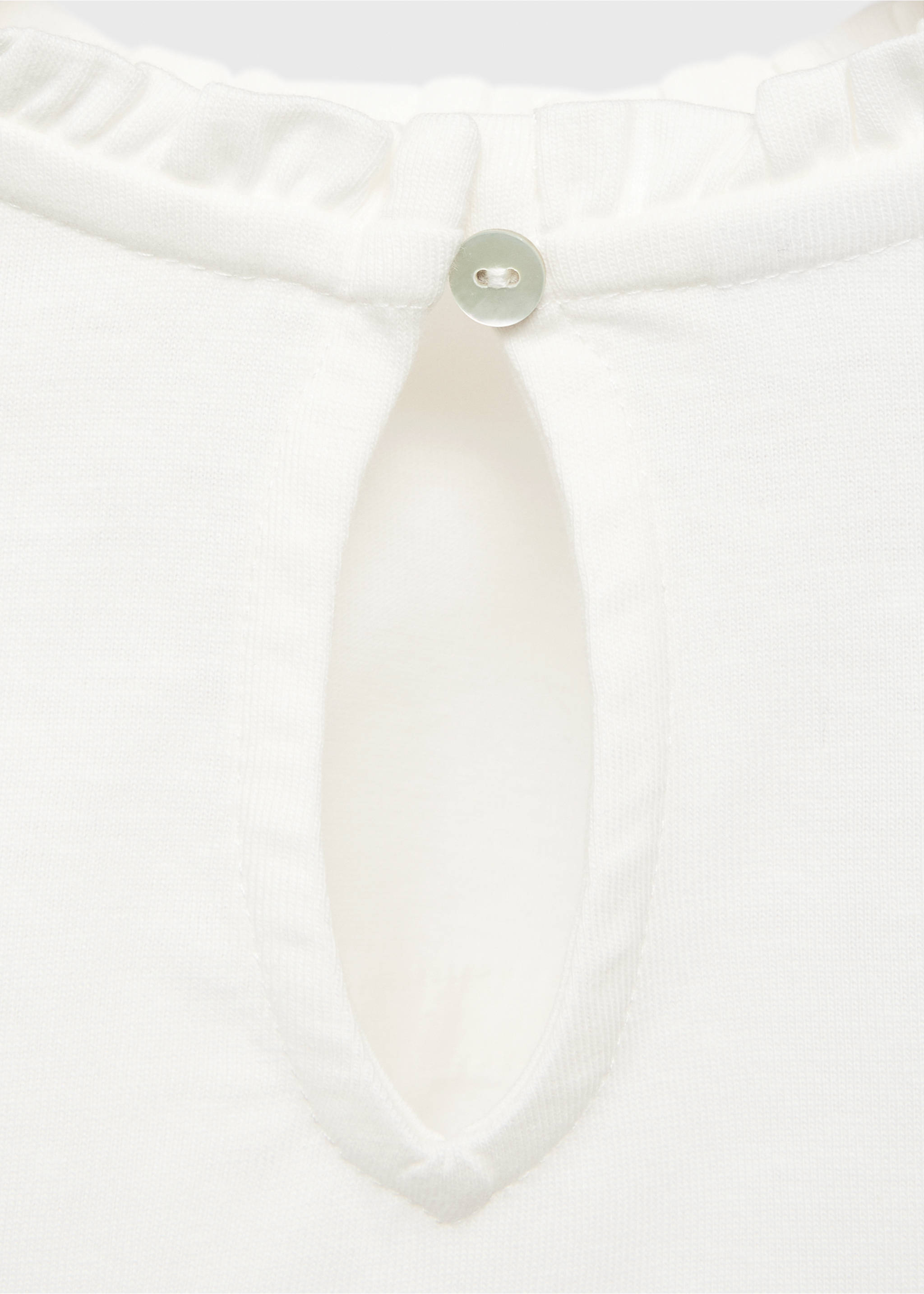 Embroidered cotton T-shirt - Details of the article 0, Off White. Ref: 17005169-00.