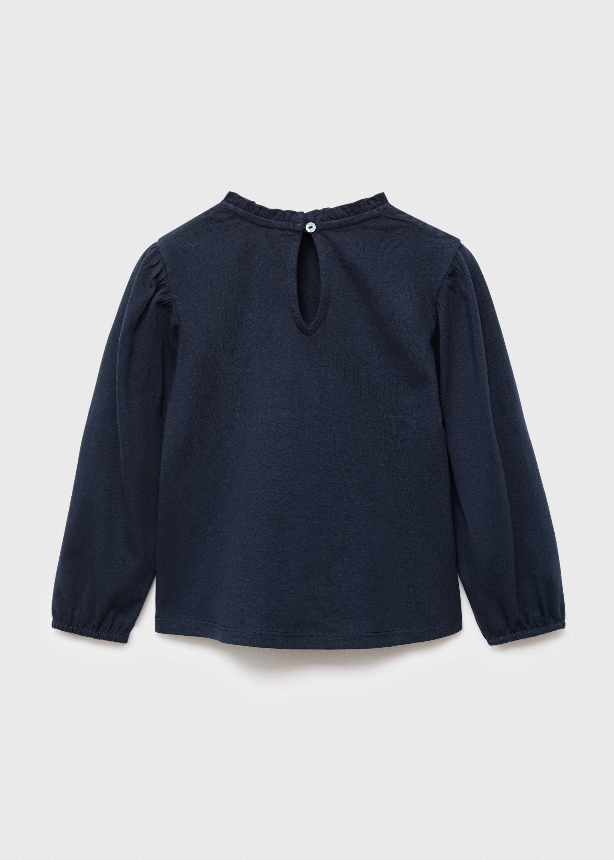 Embroidered cotton T-shirt - Reverse of the article, Navy. Ref: 17005169-00.