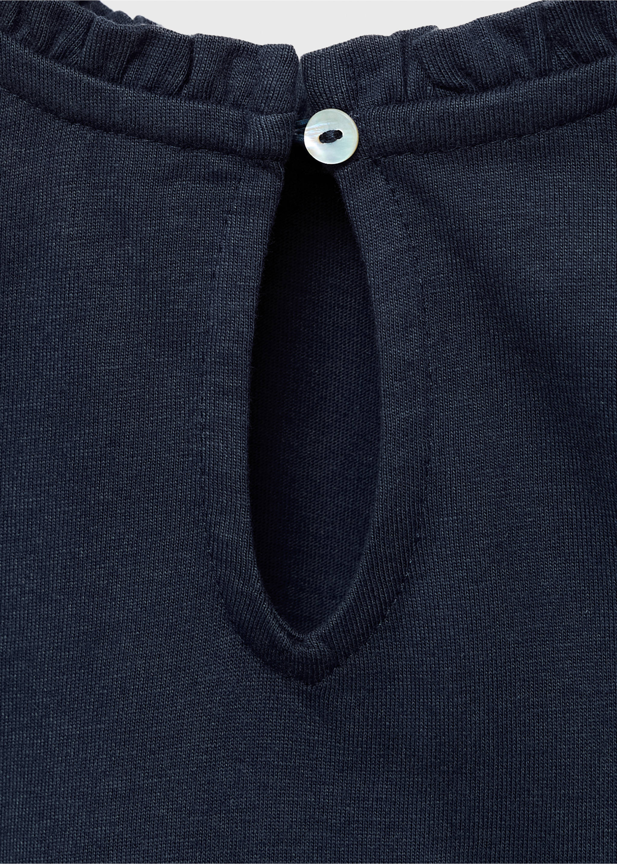 Embroidered cotton T-shirt - Details of the article 0, Navy. Ref: 17005169-00.
