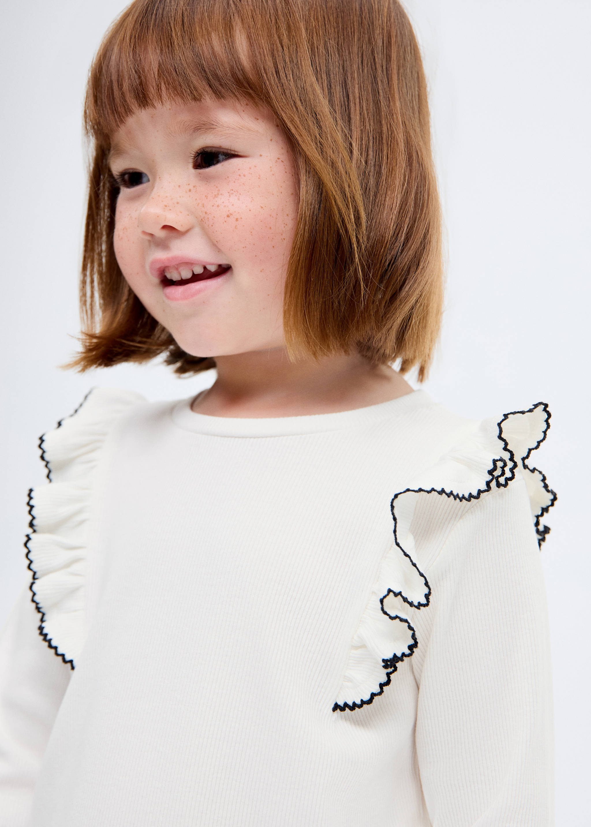 Ruffled ribbed T-shirt - Details of the article 1