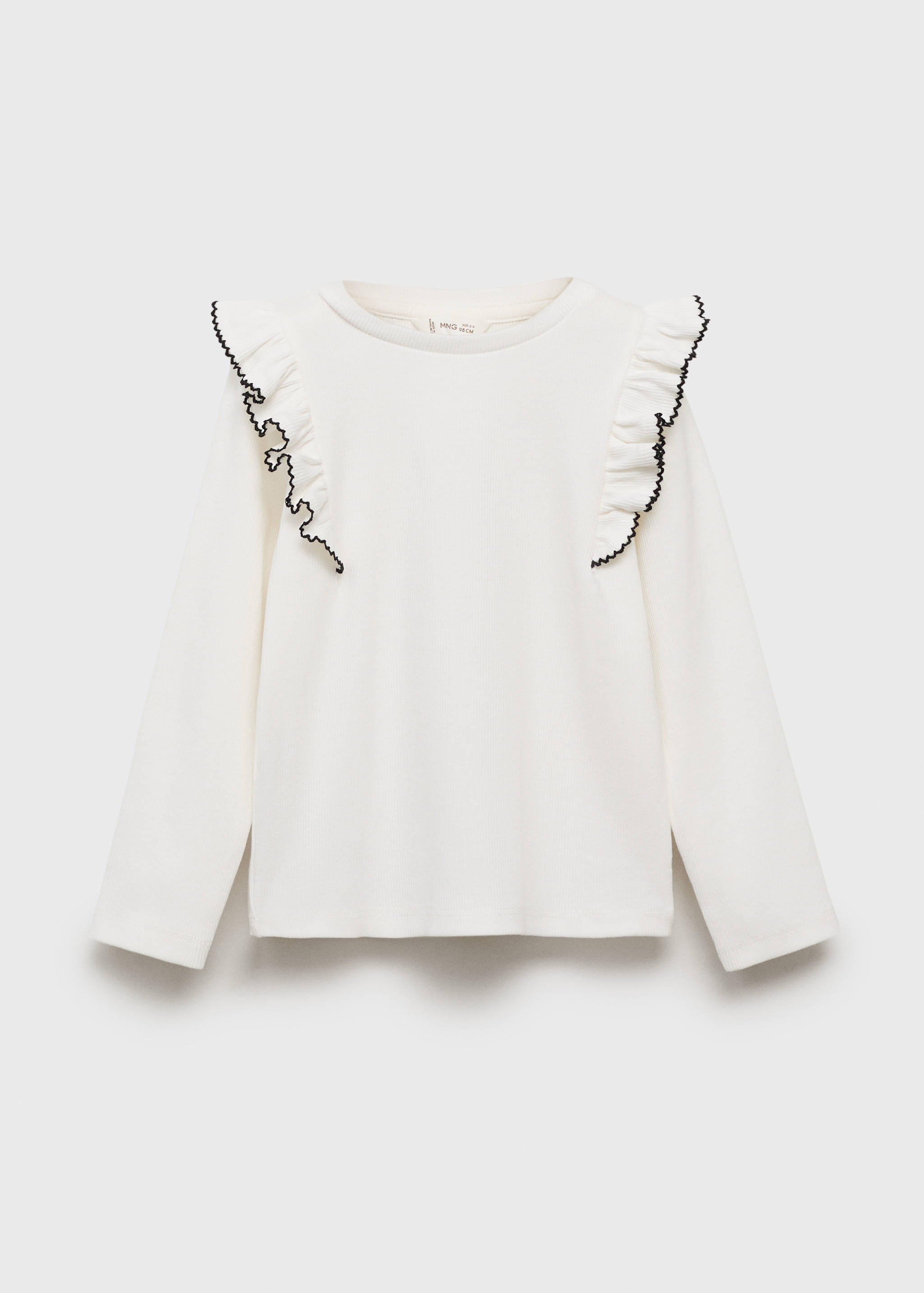 Ruffled ribbed T-shirt - Article without model