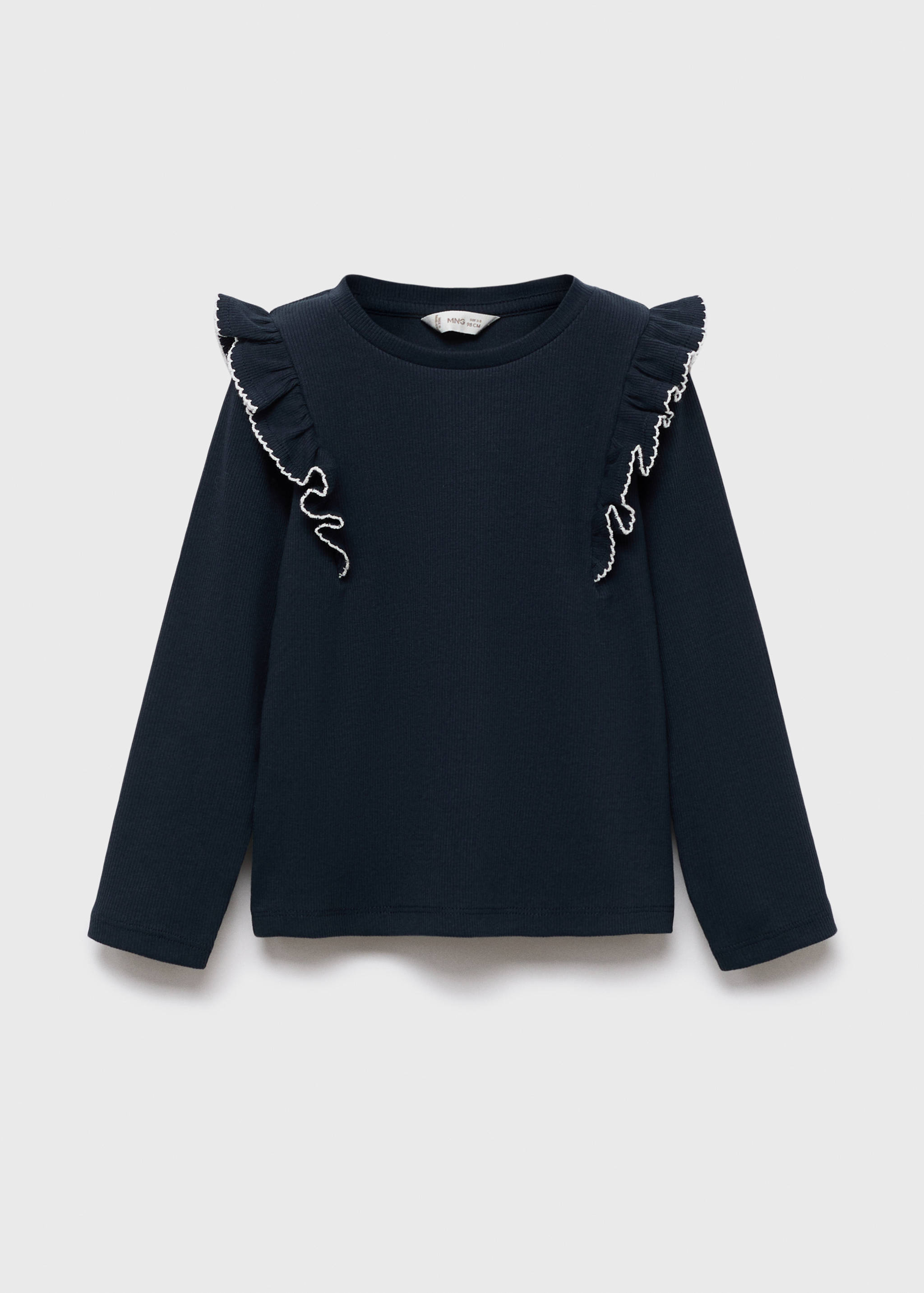 Ruffled ribbed T-shirt - Article without model