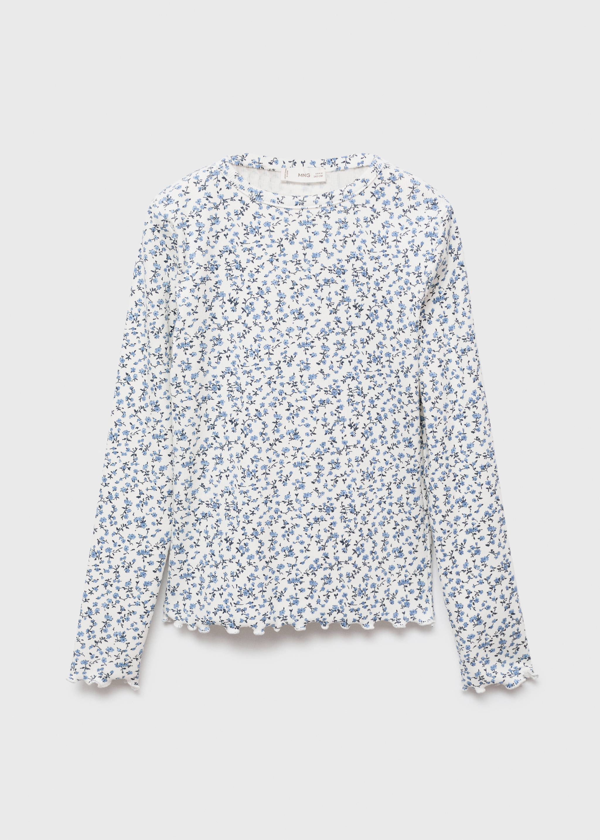 تي شيرت بنقش زهور - منتج دون نموذج