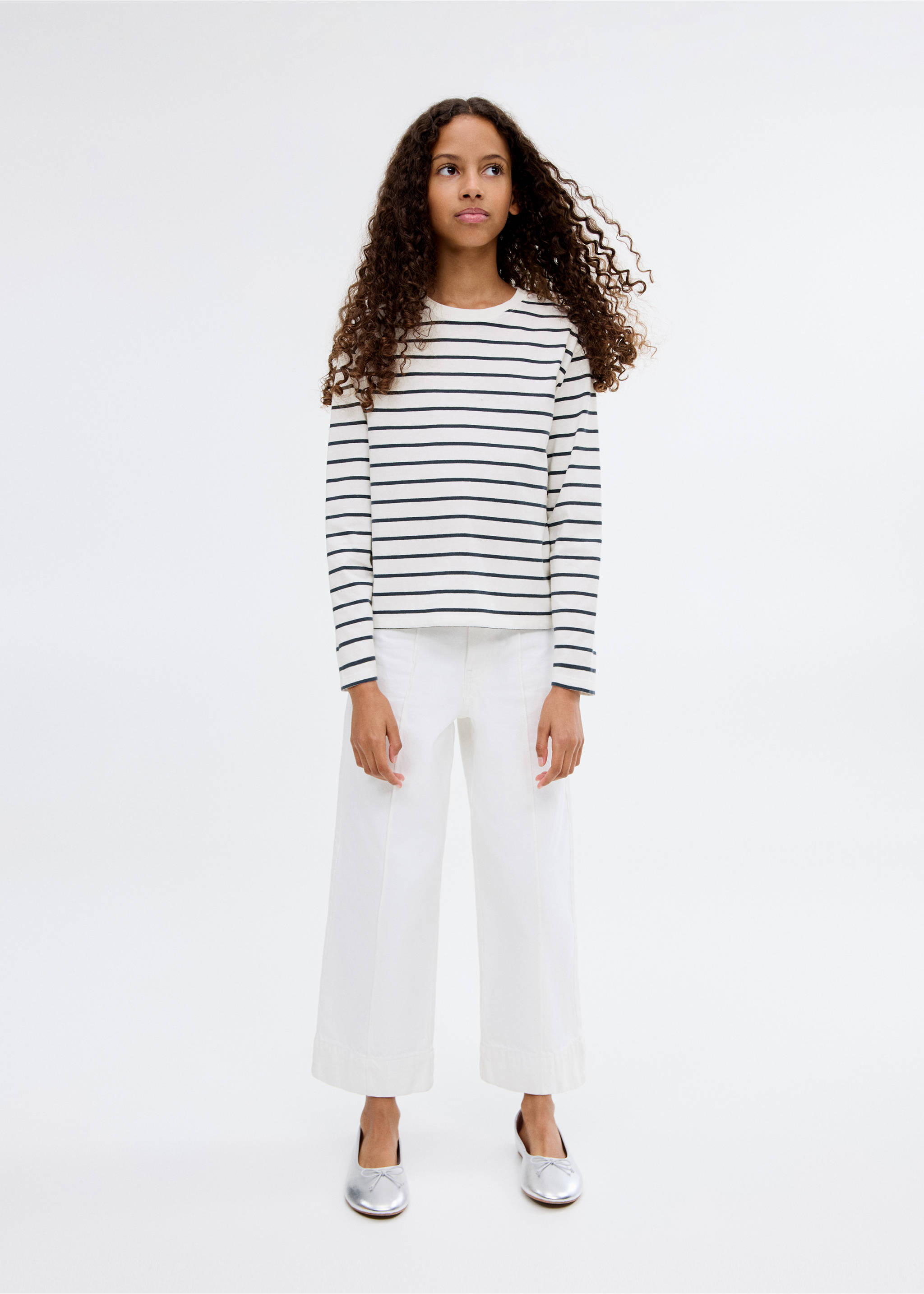 T-shirt essentiel rayé - Plan général, Bleu marine. Ref: 17005177-00.