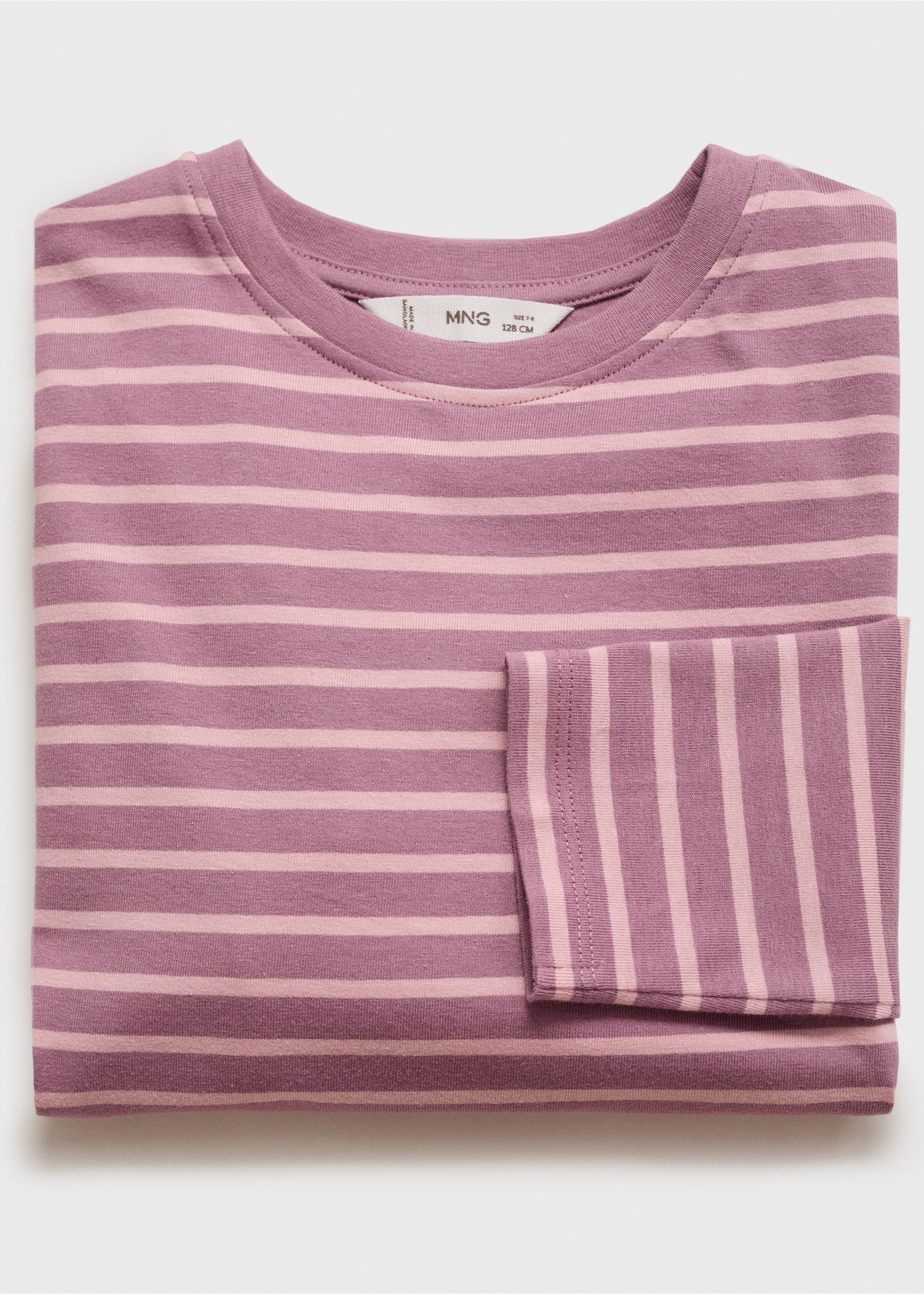 T-shirt essentiel rayé - Détail de l'article 8, Rose. Ref: 17005177-00.