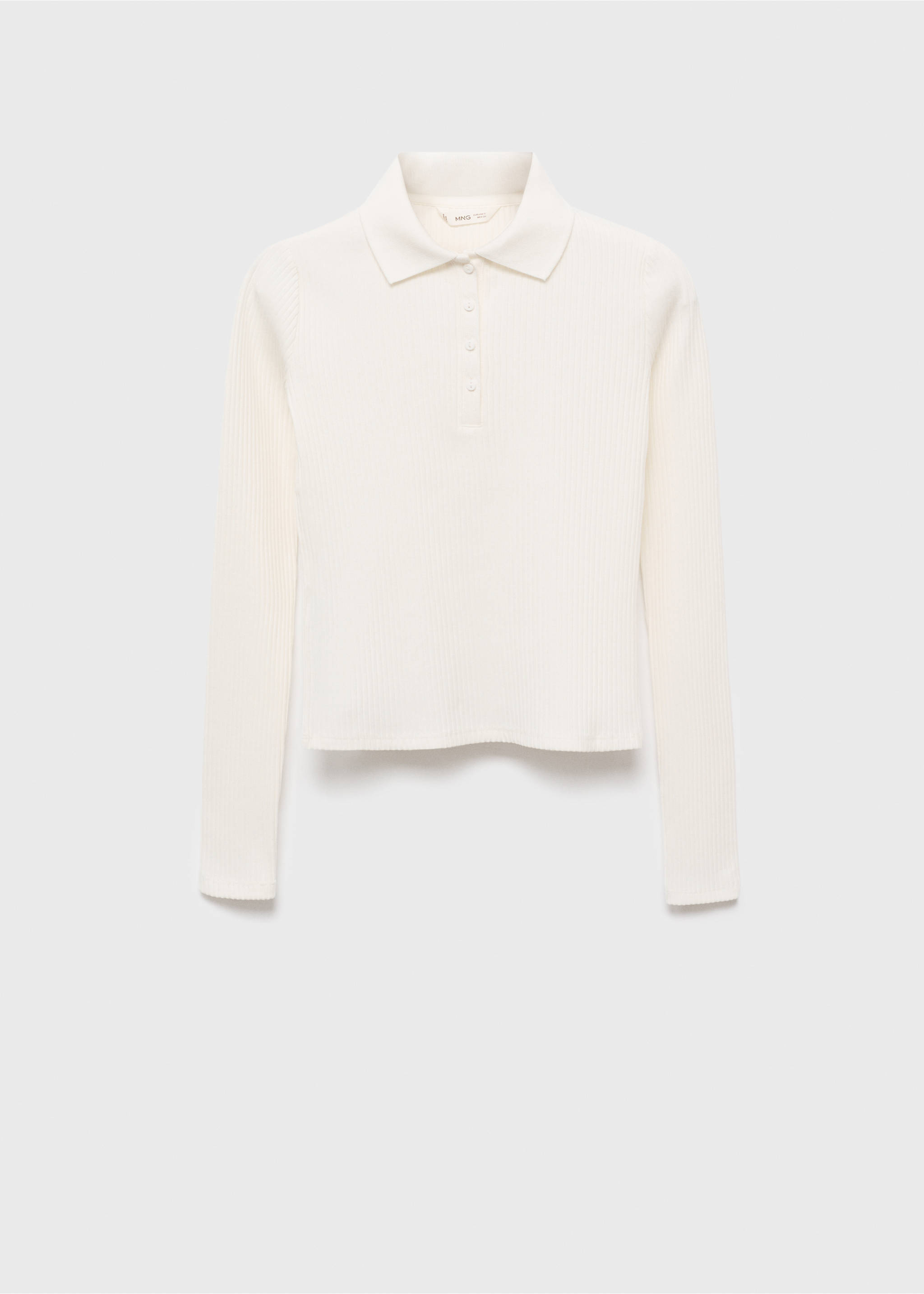 골지 폴로 셔츠 - 모델 없는 상품, 오프 화이트. Ref: 17005179-00.