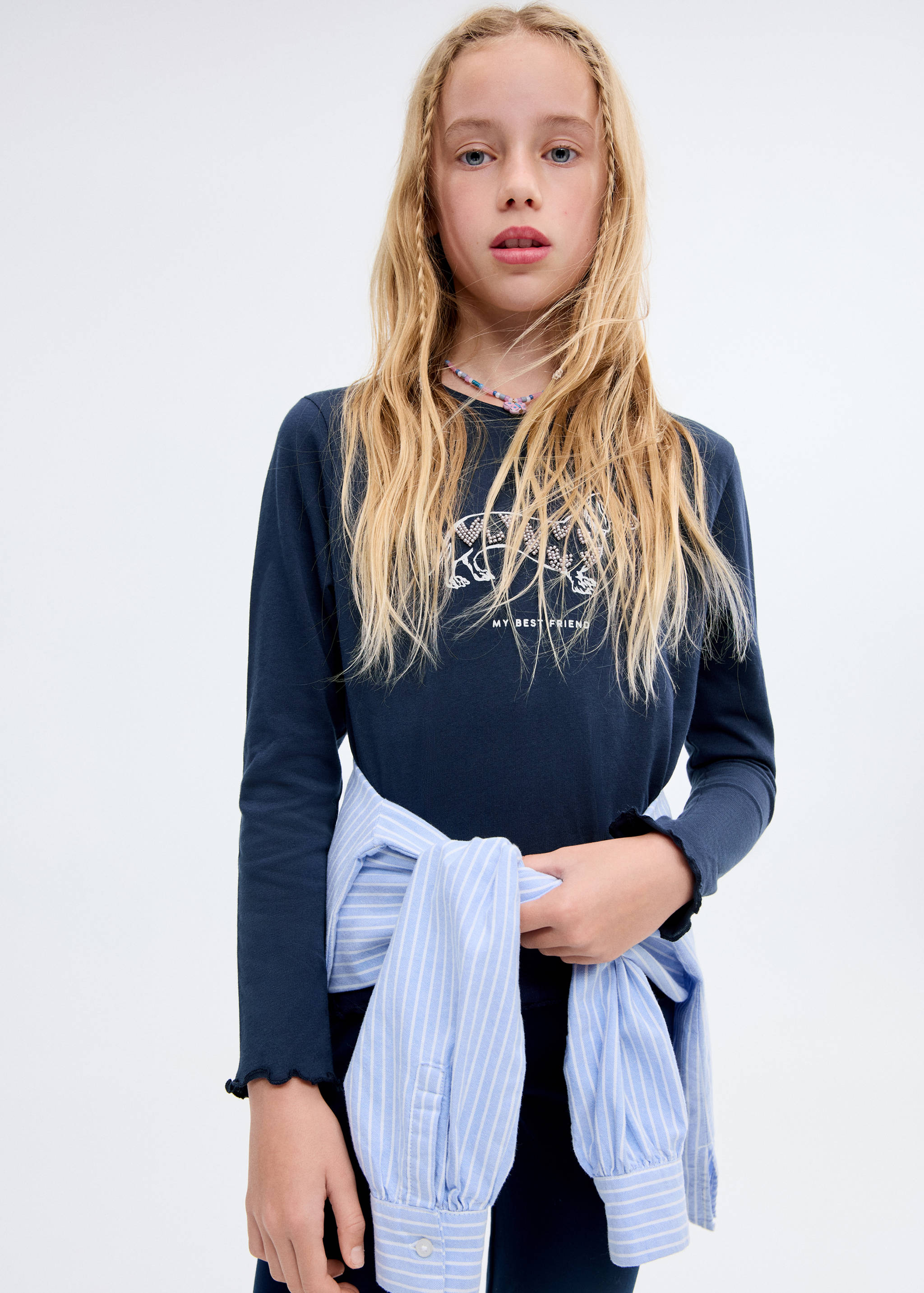 Beaded embroidery T-shirt - General plane