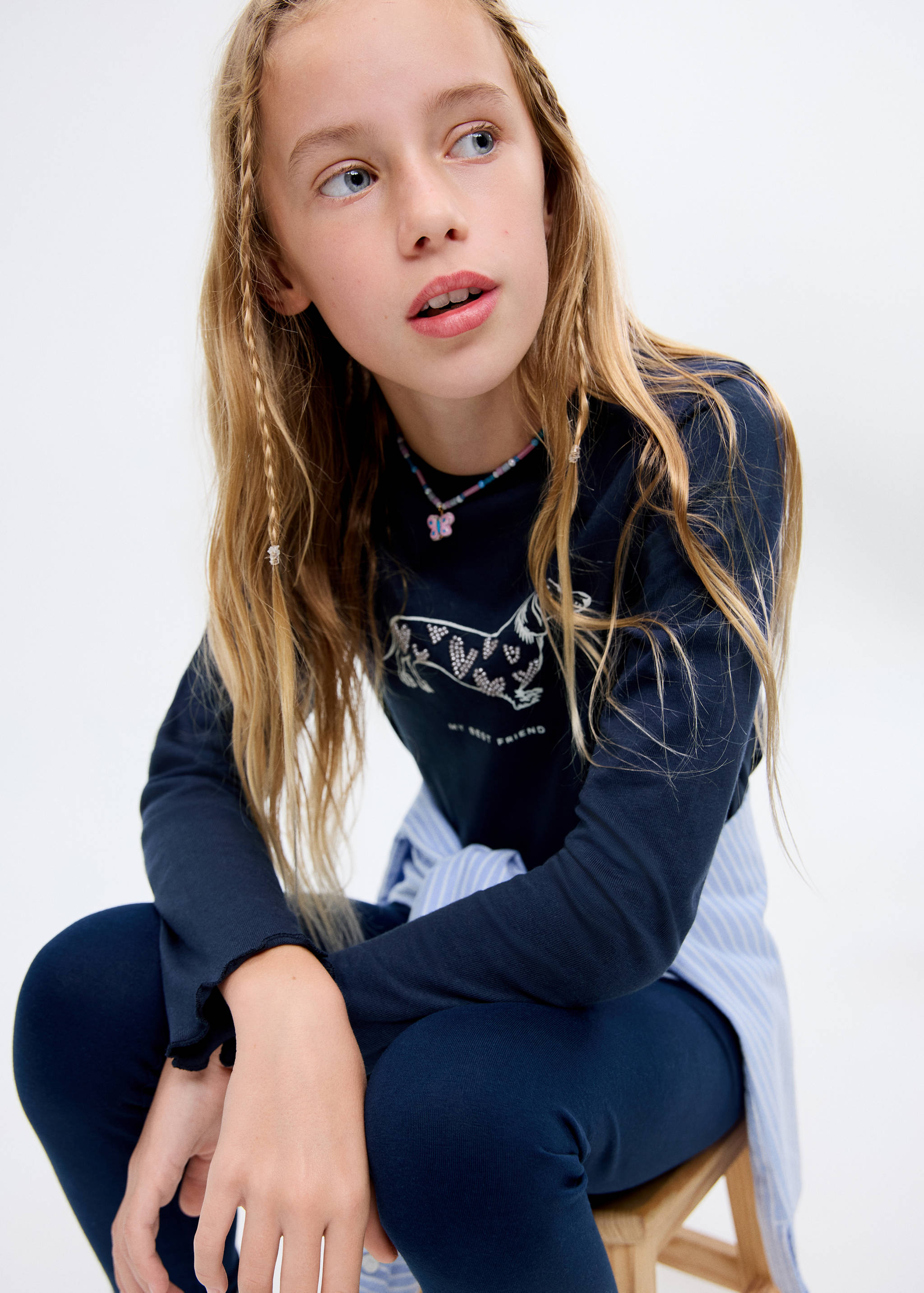 Beaded embroidery T-shirt - Medium plane