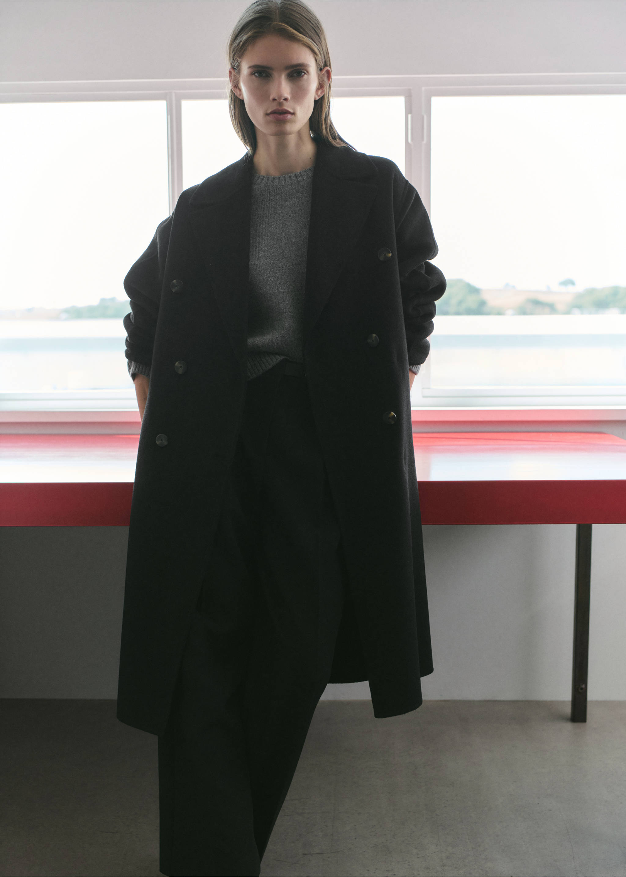 Handmade oversized wool coat - Medium plane, Black. Ref: 17005793-00.