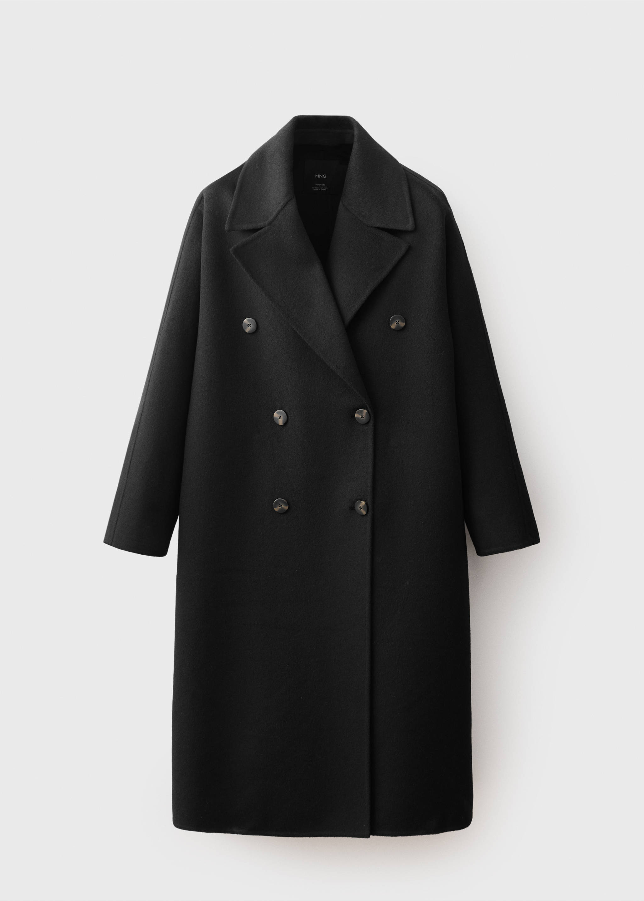 Handmade oversized wool coat - Article without model, Black. Ref: 17005793-00.