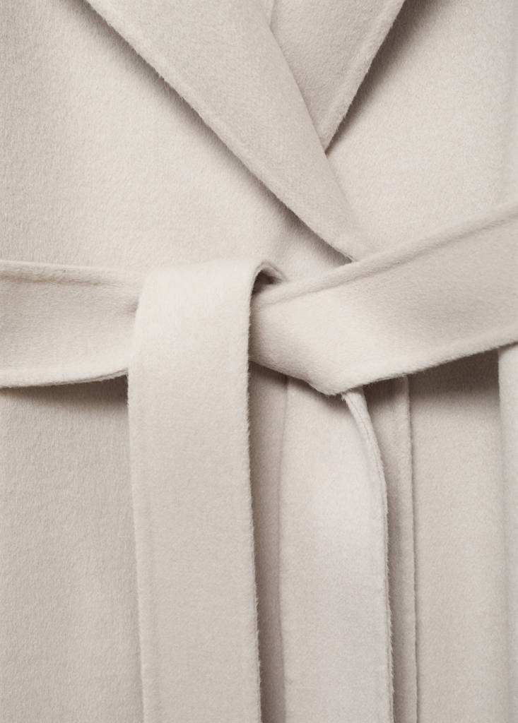 Handmade wool coat with belt — Ice Grey
