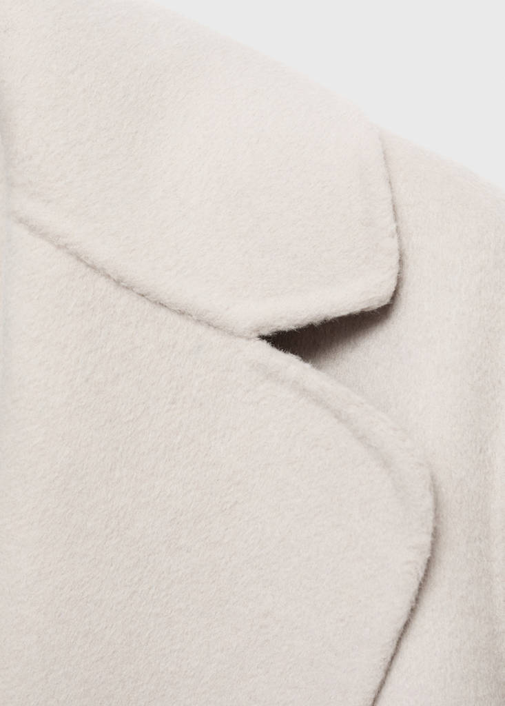 Handmade wool coat with belt — Ice Grey