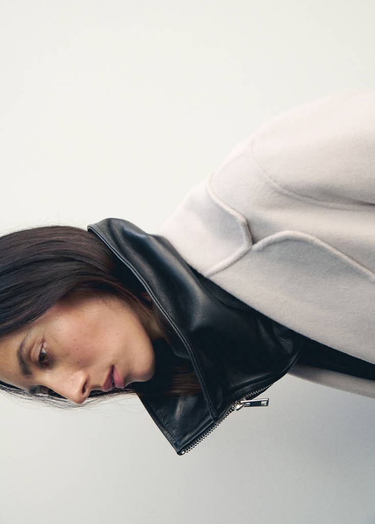 Handmade wool coat with belt — Ice Grey