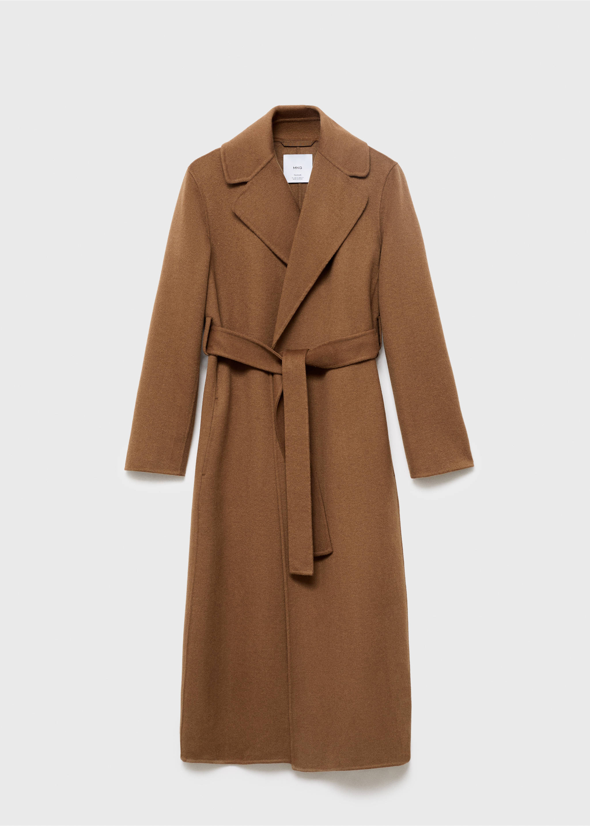 Handmade wool coat with belt - Article without model, Medium Brown. Ref: 17005795-00.
