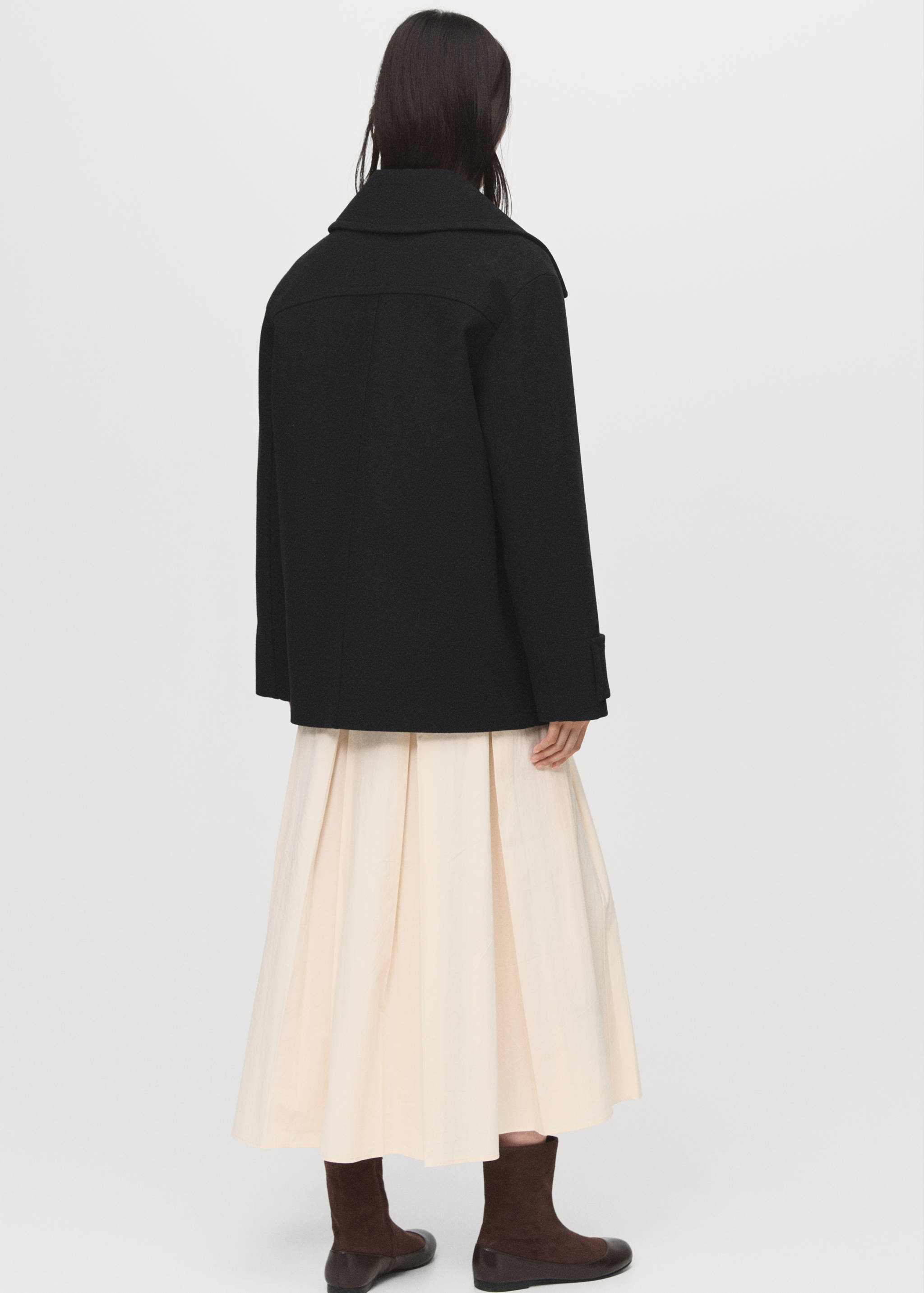 Double-breasted wool-blend coat - Reverse of the article