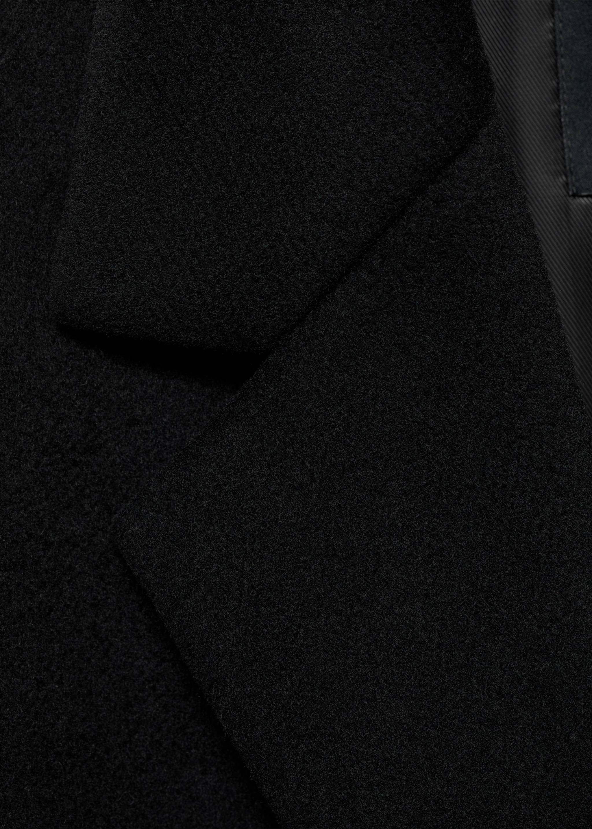 Double-breasted wool coat - Details of the article 0, Black. Ref: 17005797-00.