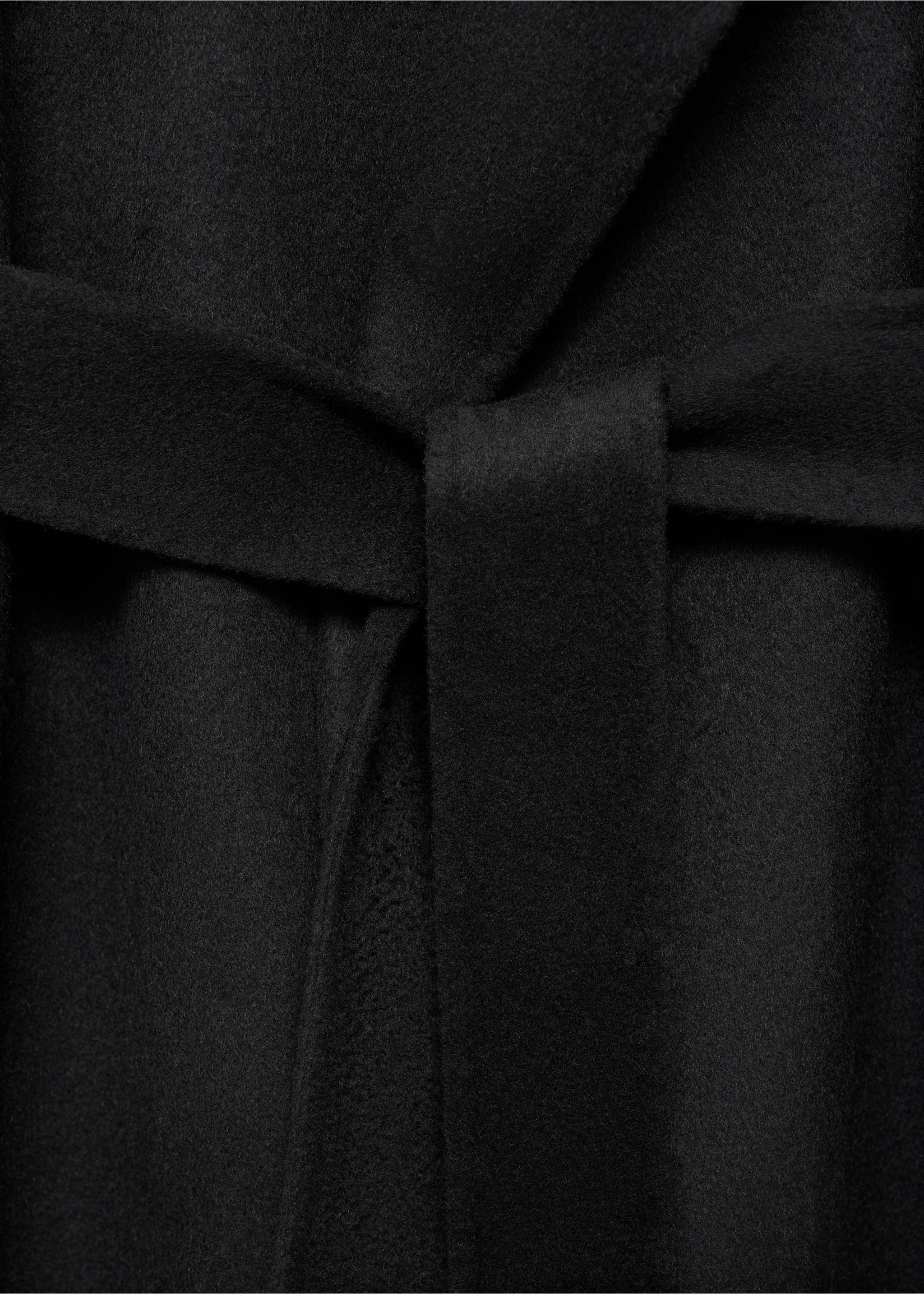 Handmade wool coat with belt - Details of the article 8, Black. Ref: 17005798-00.