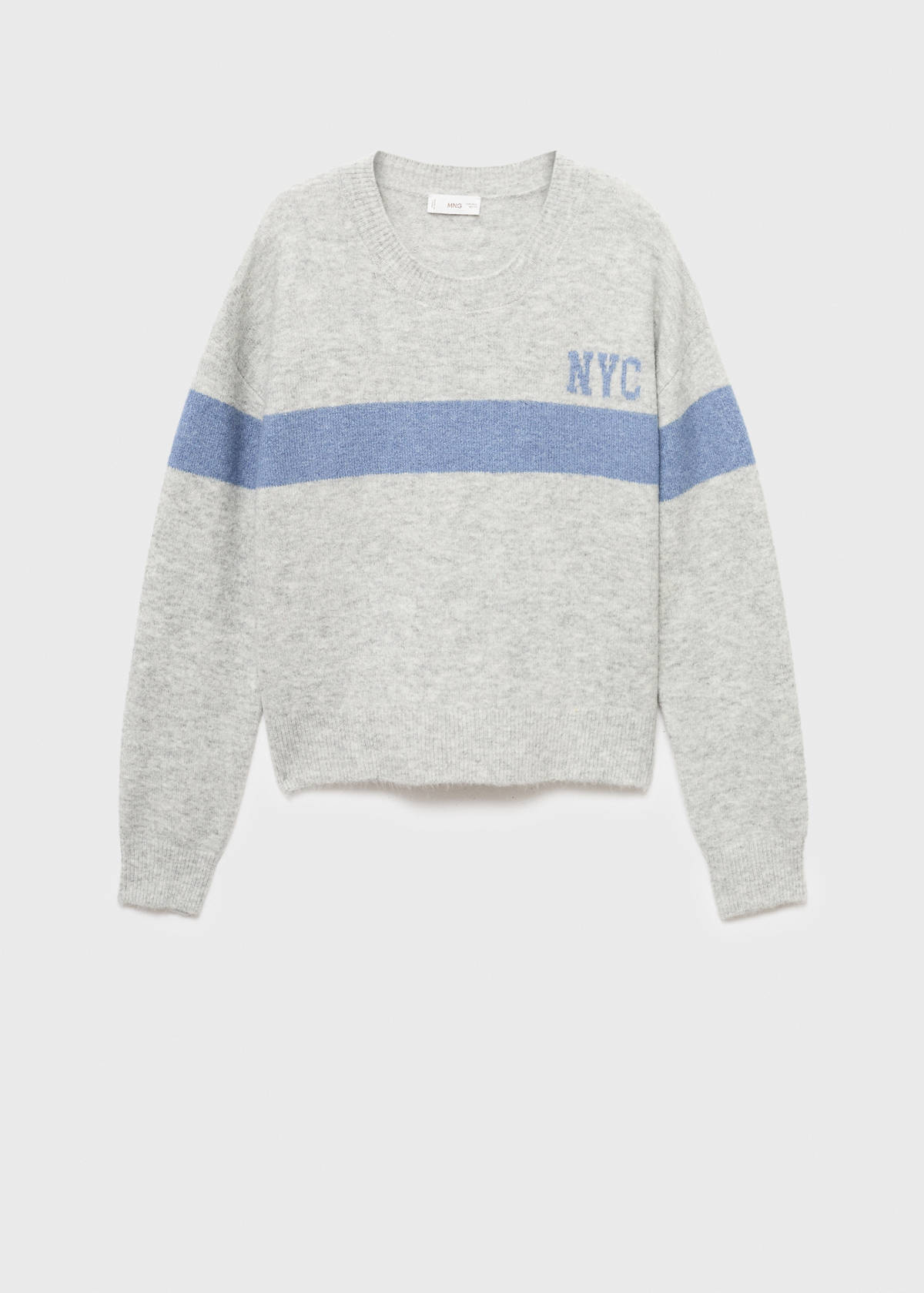 Knit embroidered sweater — Medium Heather Grey